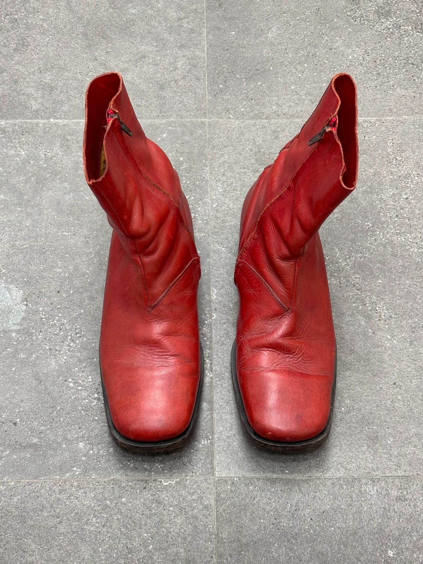 Maison Margiela Artisanal Red Square-Toe Boots — front