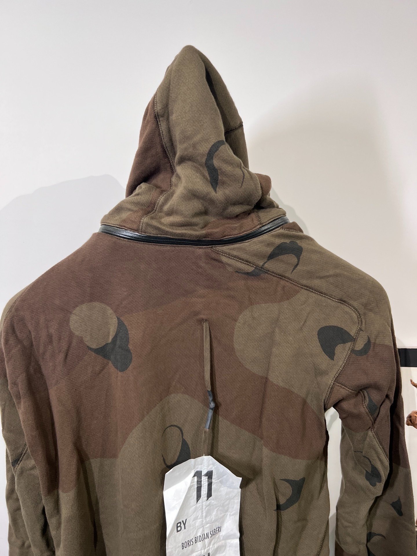 Boris Bidjan Saberi Camo Diagonal Zip Jacket — back