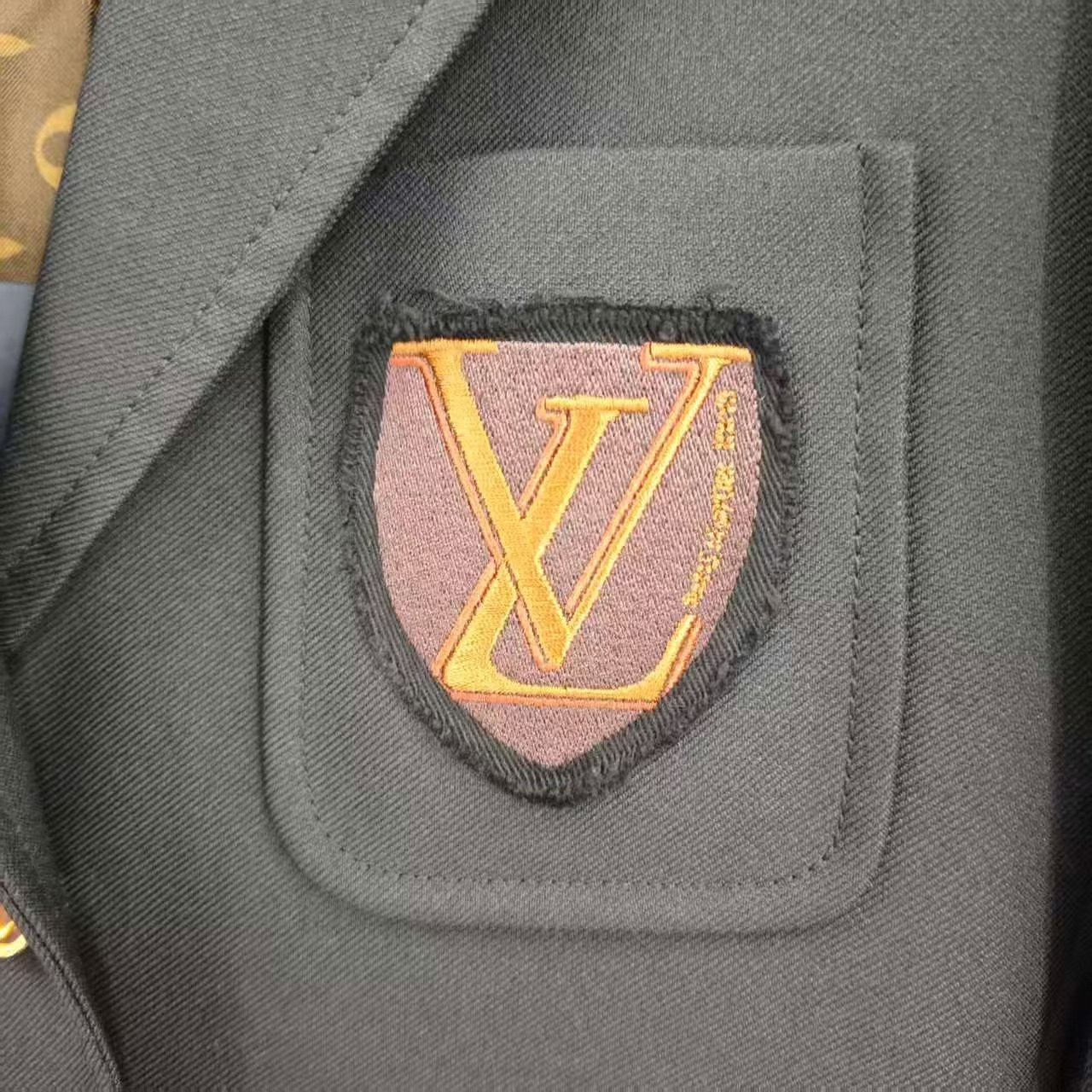 Louis Vuitton Black College Style Blazer — detail