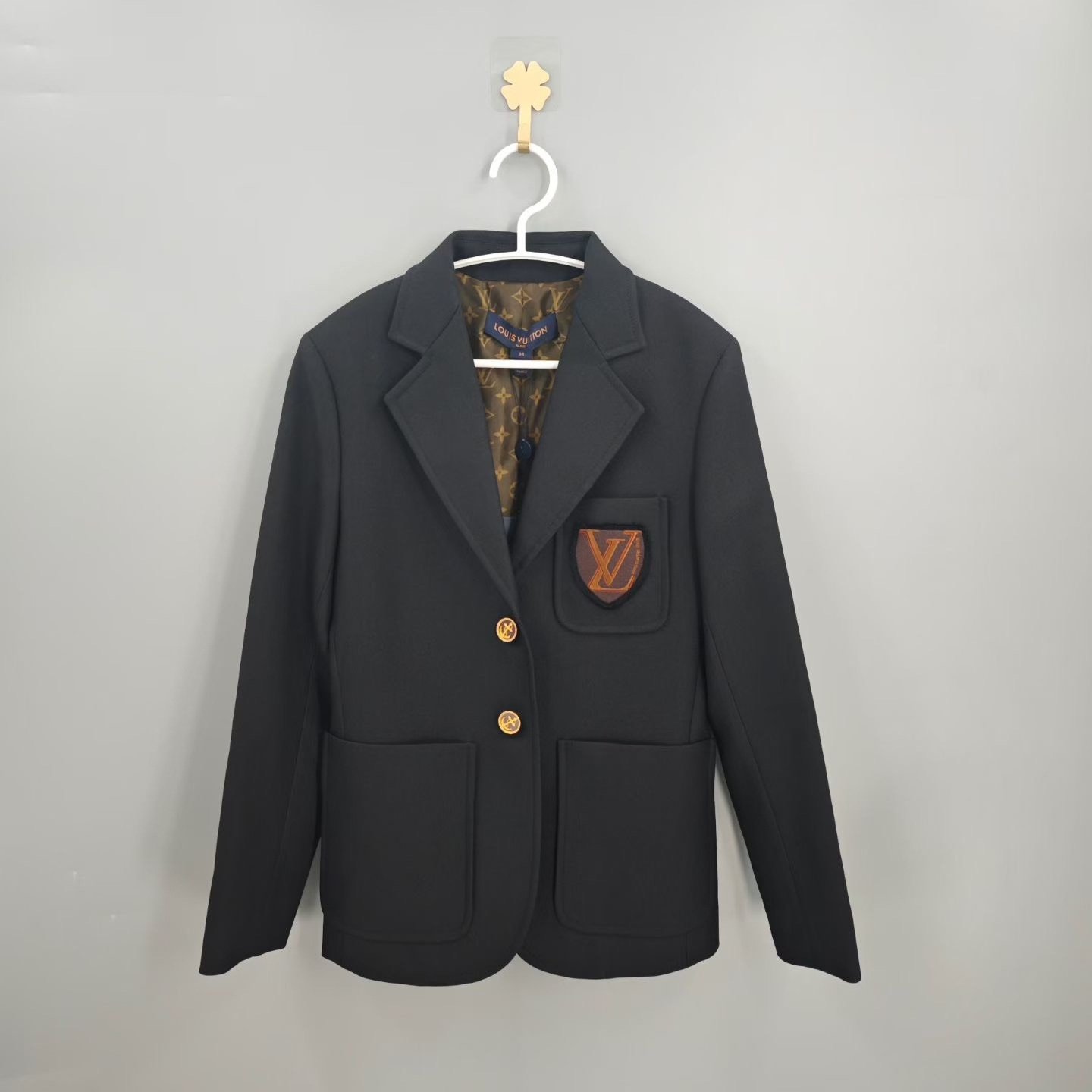 Louis Vuitton Black College Style Blazer