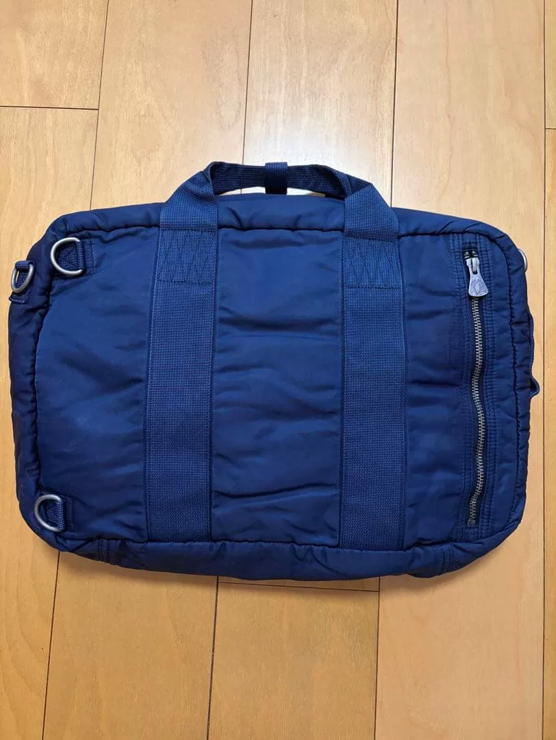 PORTER CLASSIC Blue 3-Way Briefcase — front