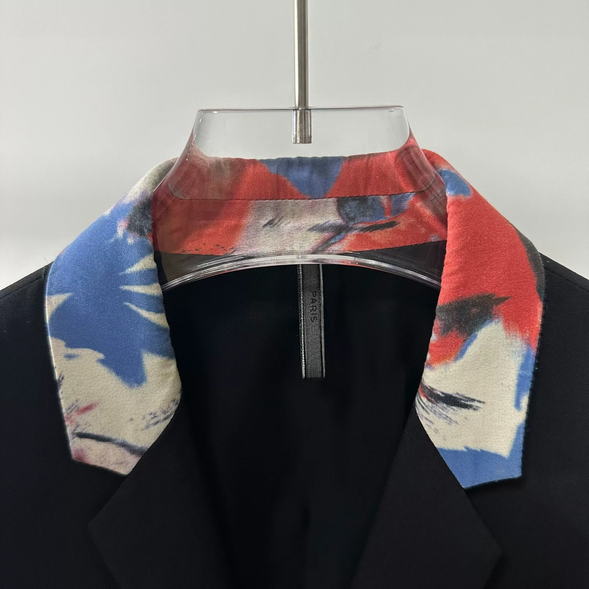 Dior Black Graffiti Collar Suit Jacket — detail