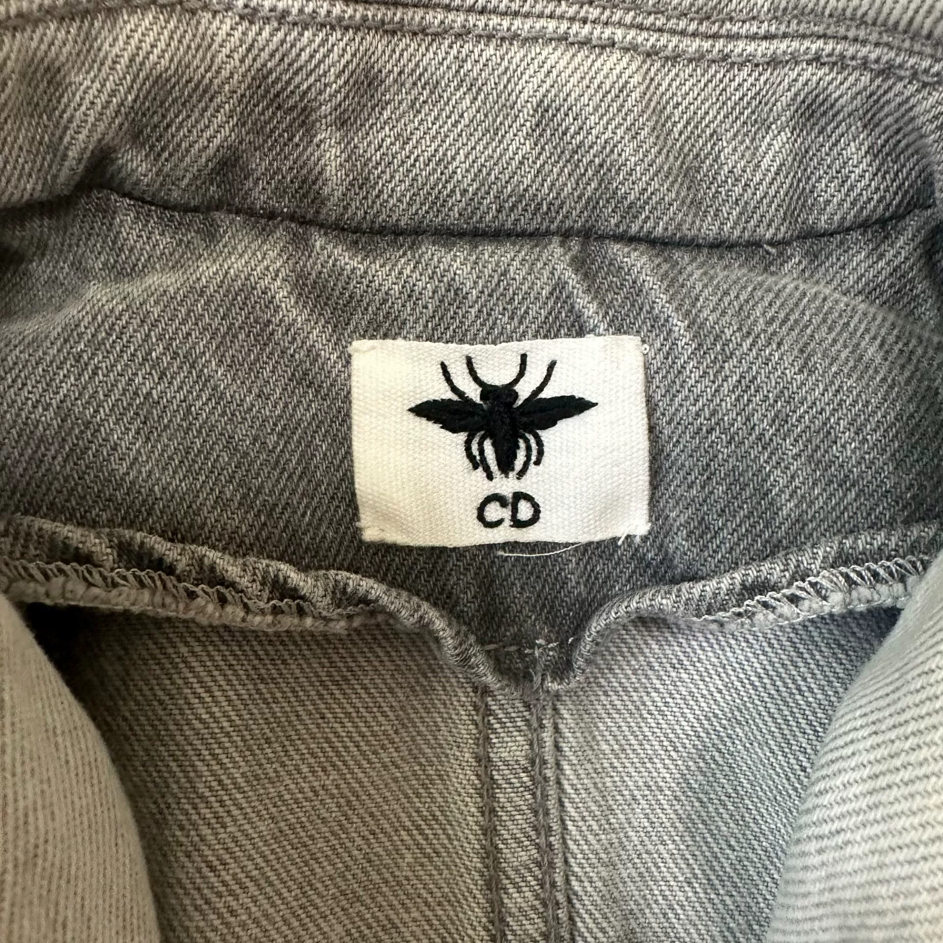 Dior Denim Blazer with Bee Logo — label