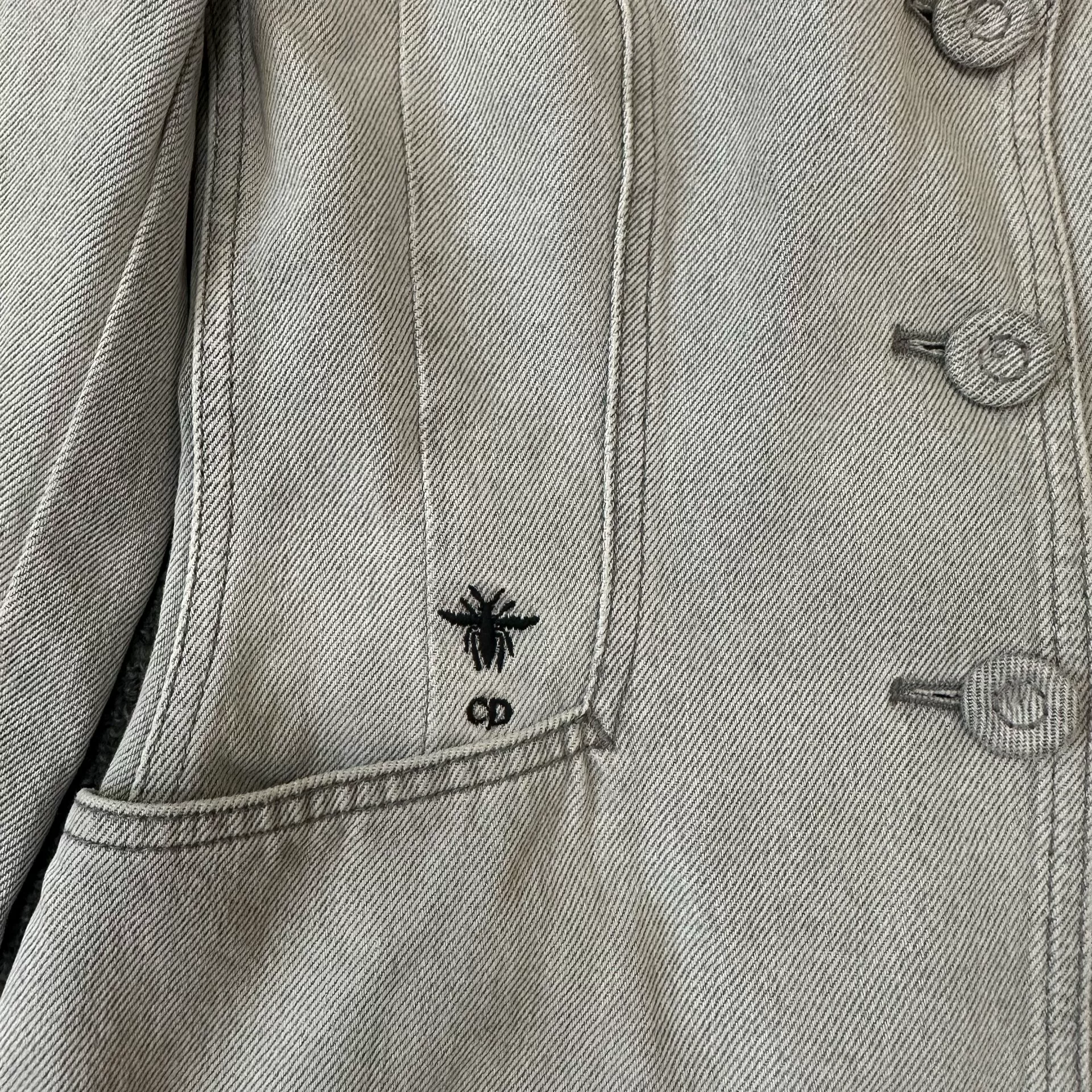 Dior Denim Blazer with Bee Logo — front