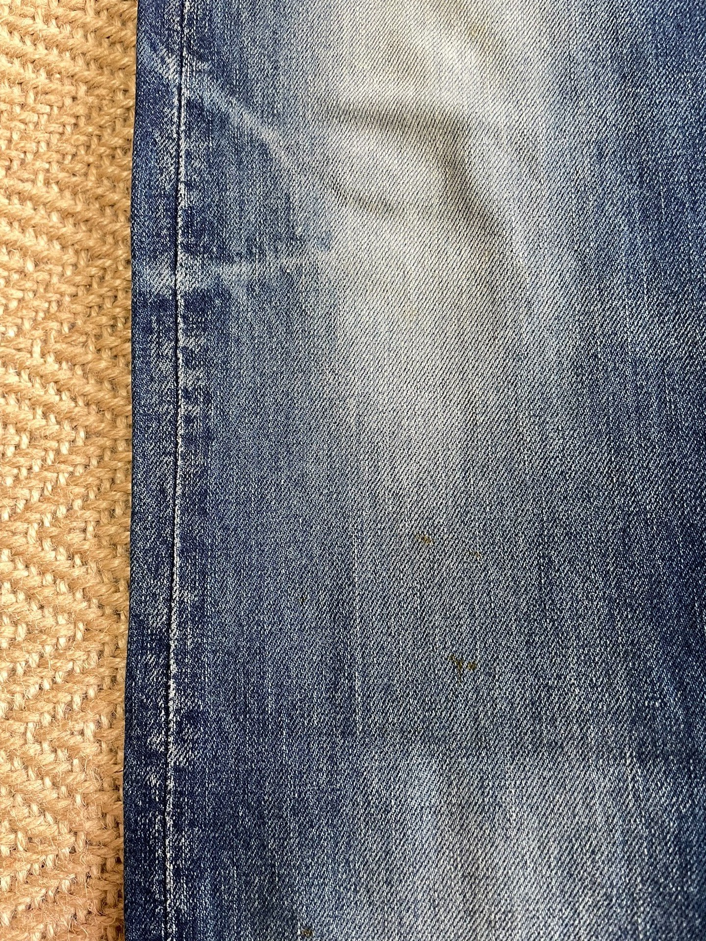 WTAPS Blue Skinny Distressed Jeans — back