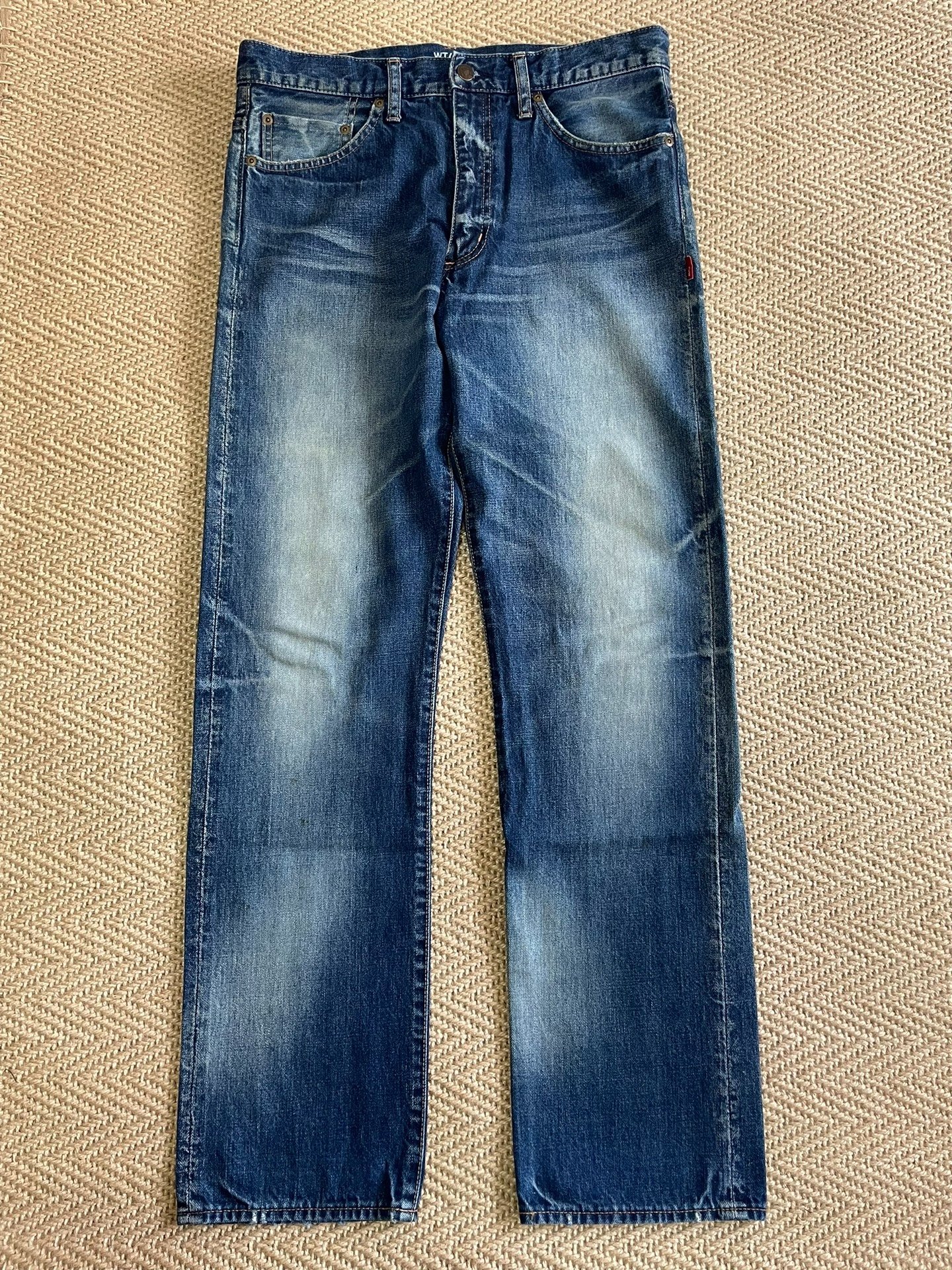 WTAPS Blue Skinny Distressed Jeans