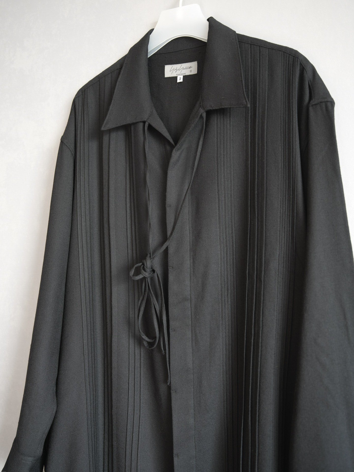 Yohji Yamamoto 22AW Wool Long Shirt — detail