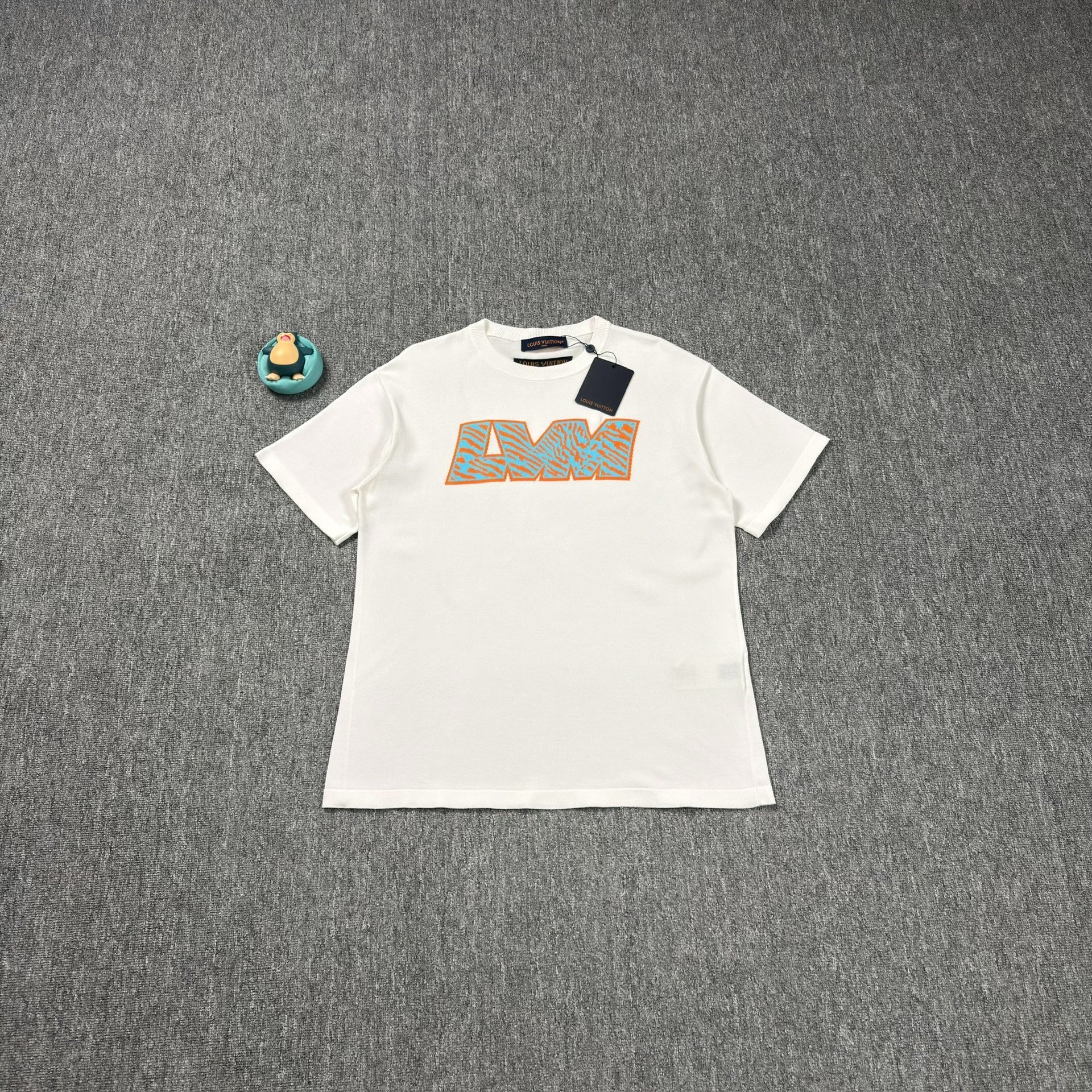Louis Vuitton White Tiger Knit Short-Sleeve
