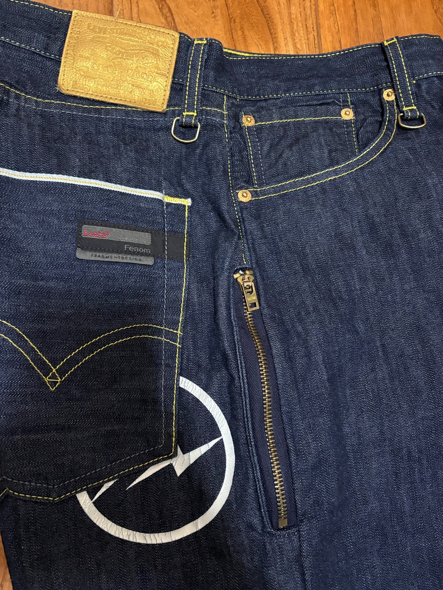 Levi's Fenom Unwashed Raw Denim Jeans — detail