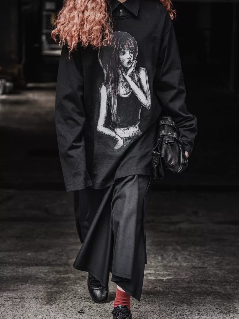 Yohji Yamamoto 22SS Girl Sketch Top — back
