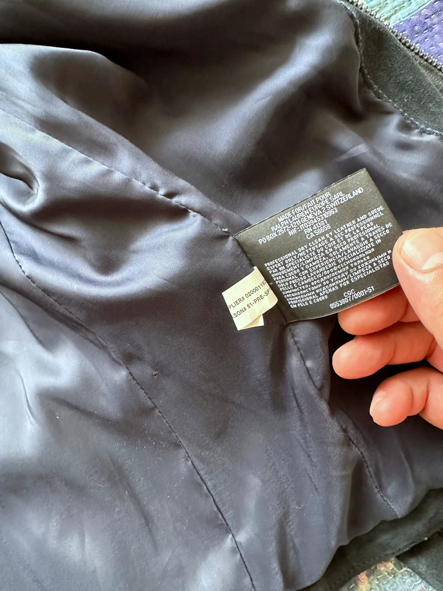 Ralph Lauren RRL Distressed Leather Moto Jacket — label