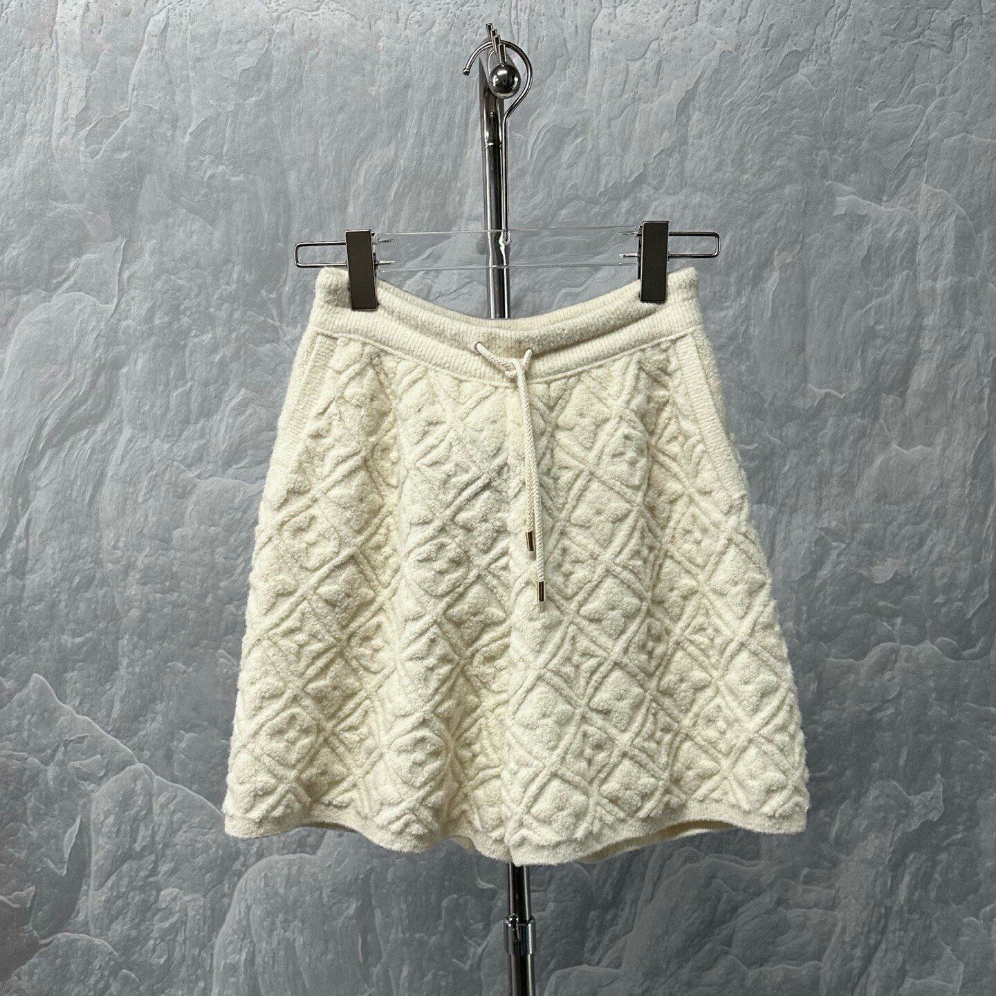 Louis Vuitton Embossed Knit Shorts FW24 — front