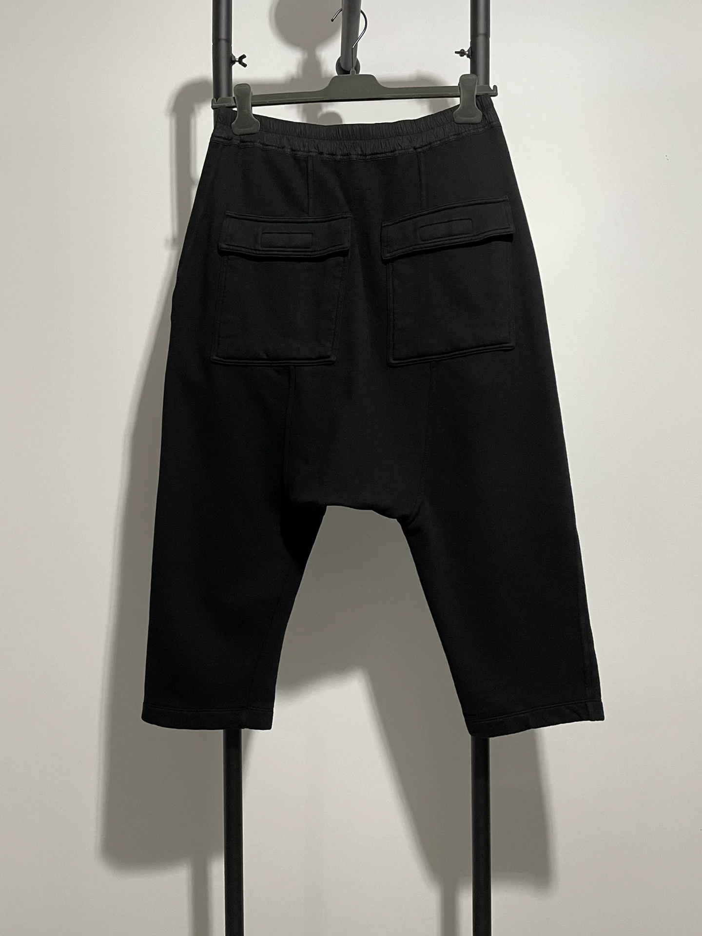 Rick Owens Black Capri Sweatpants — front