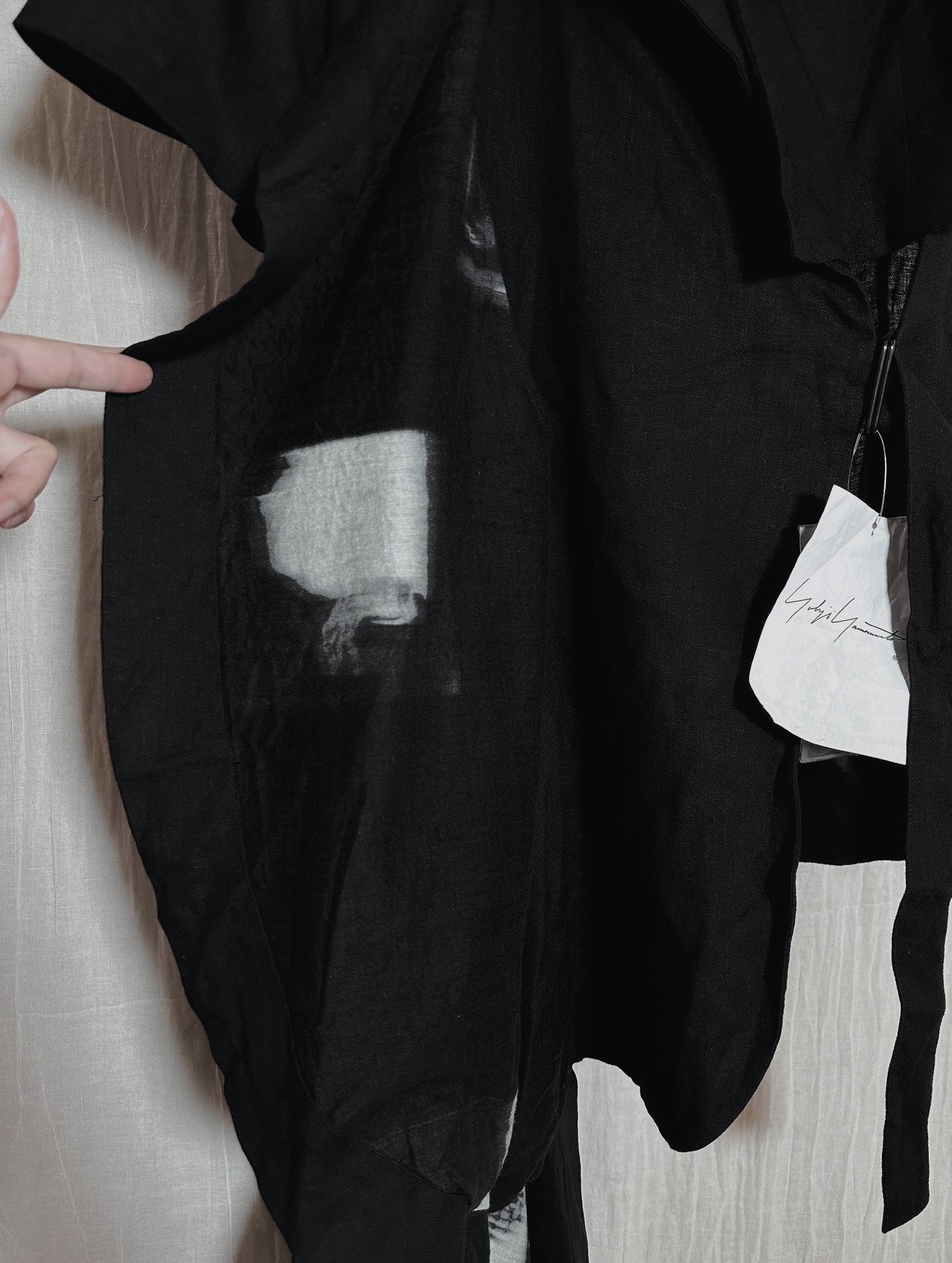 Yohji Yamamoto 22ss Ink Wash Coat — detail