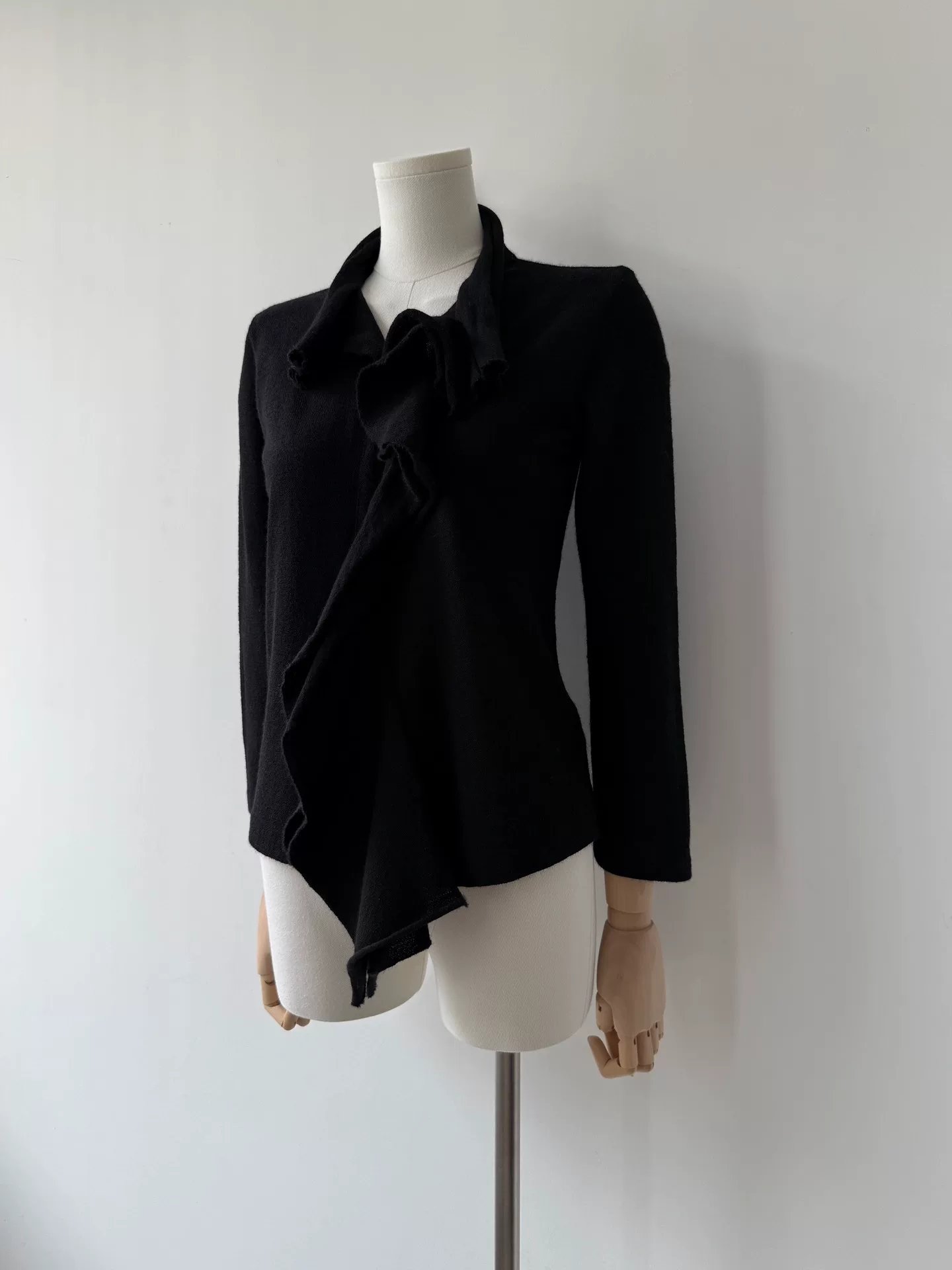 Yohji Yamamoto 15AW Wool Shawl Collar Coat — detail
