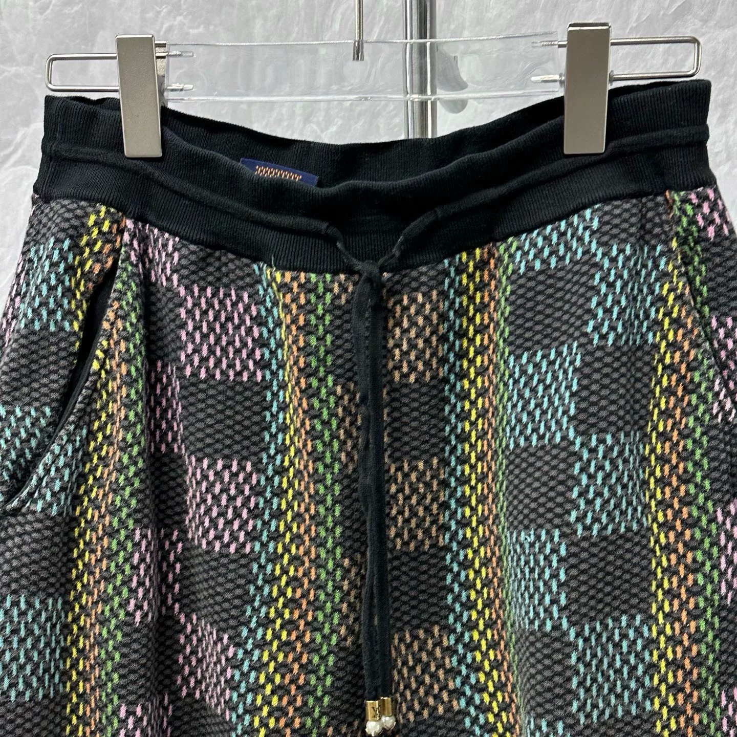 Louis Vuitton FW24 Colorblock Checkerboard Shorts — front