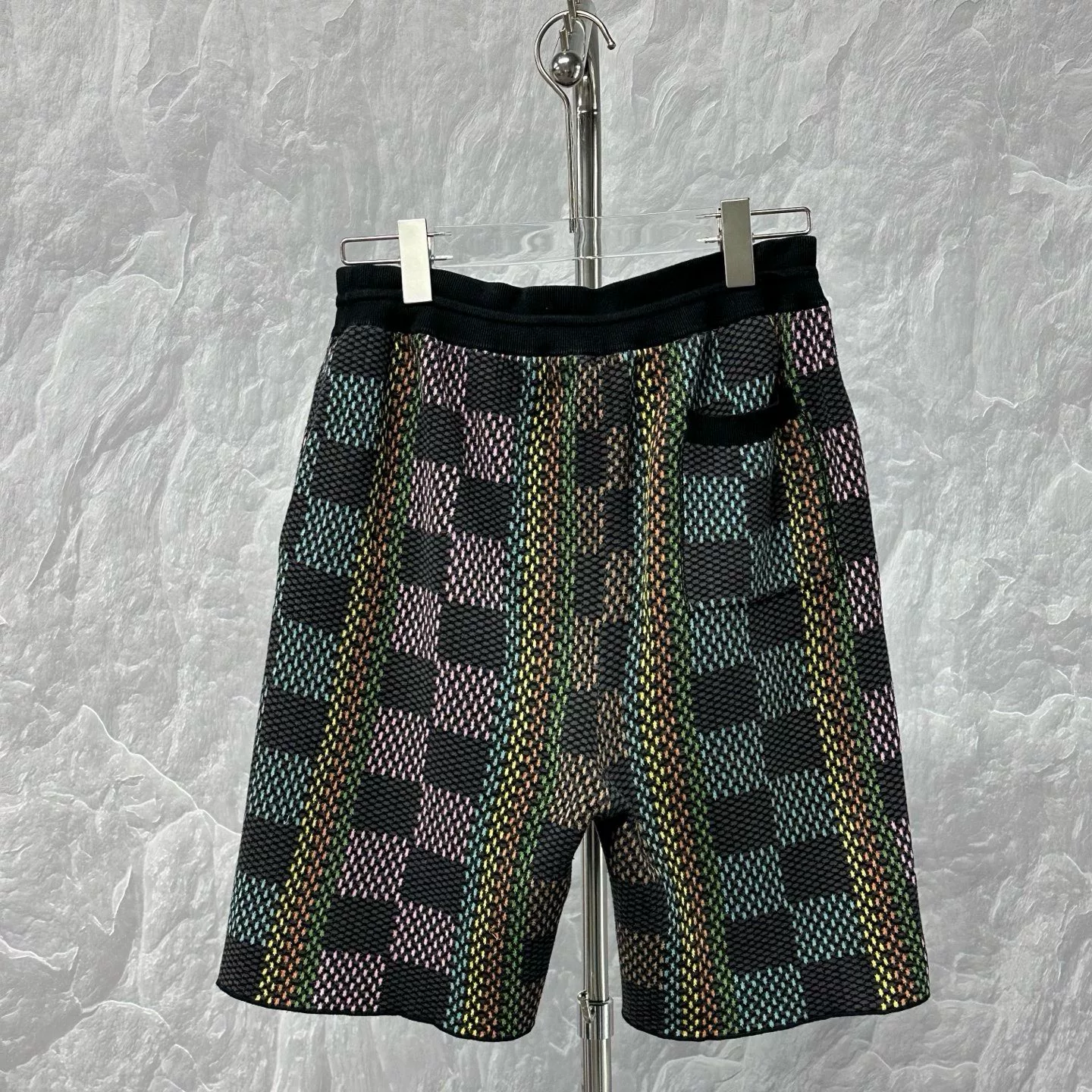 Louis Vuitton FW24 Colorblock Checkerboard Shorts — back