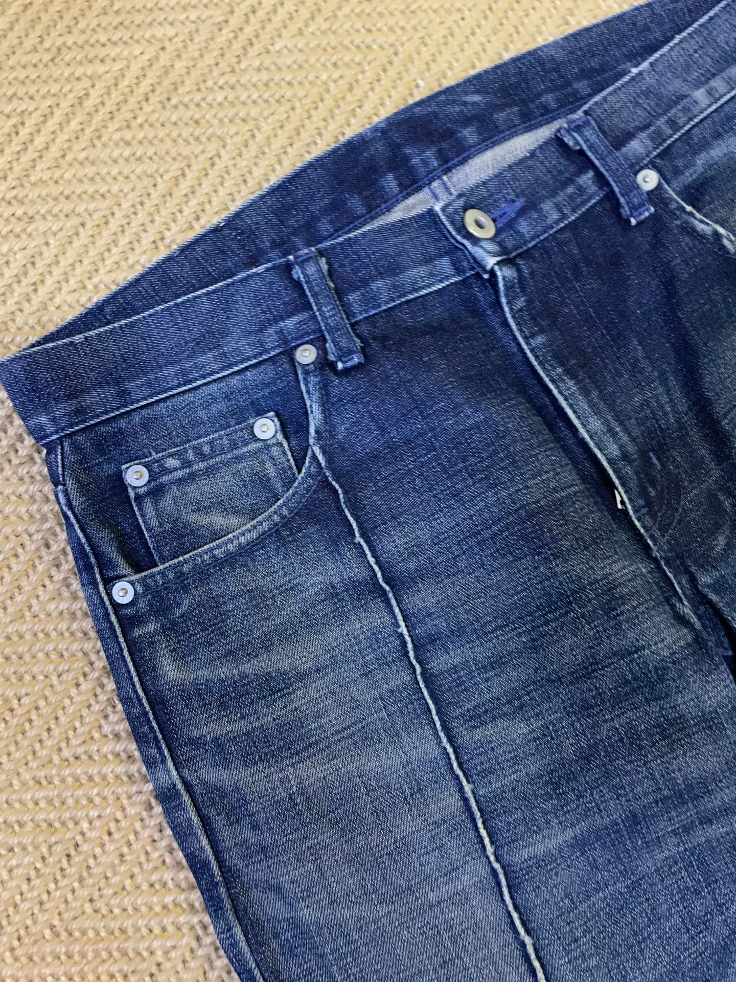 NEIGHBORHOOD Early Seam Washed Jeans — detail