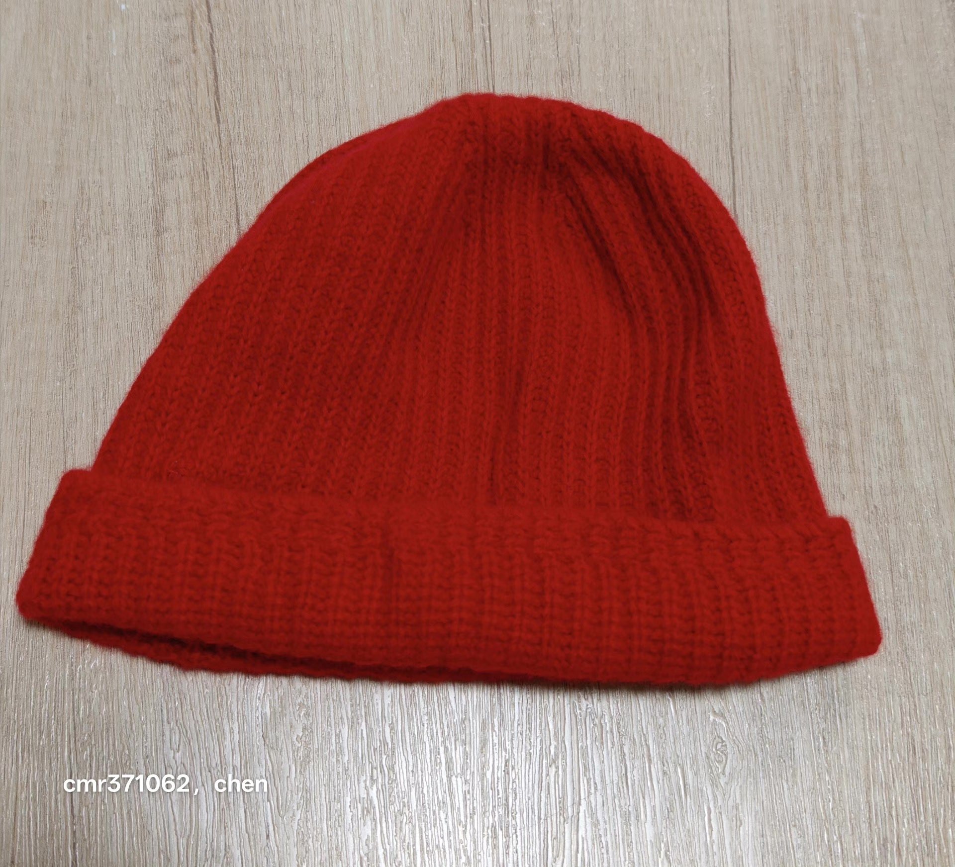 visvim 20AW Red Wool Knit Beanie — detail