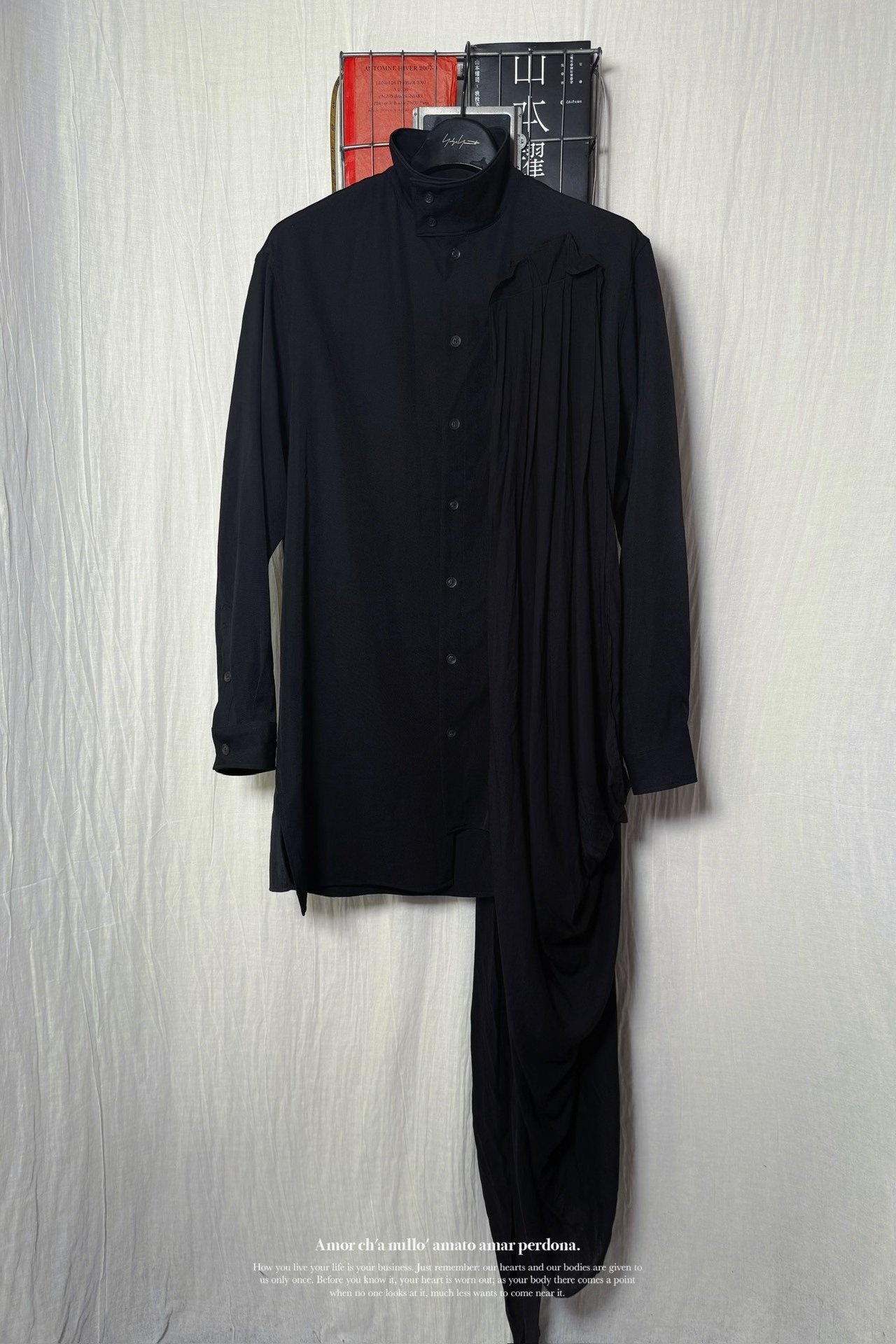 Yohji Yamamoto 20AW Gaba Shawl Shirt — detail