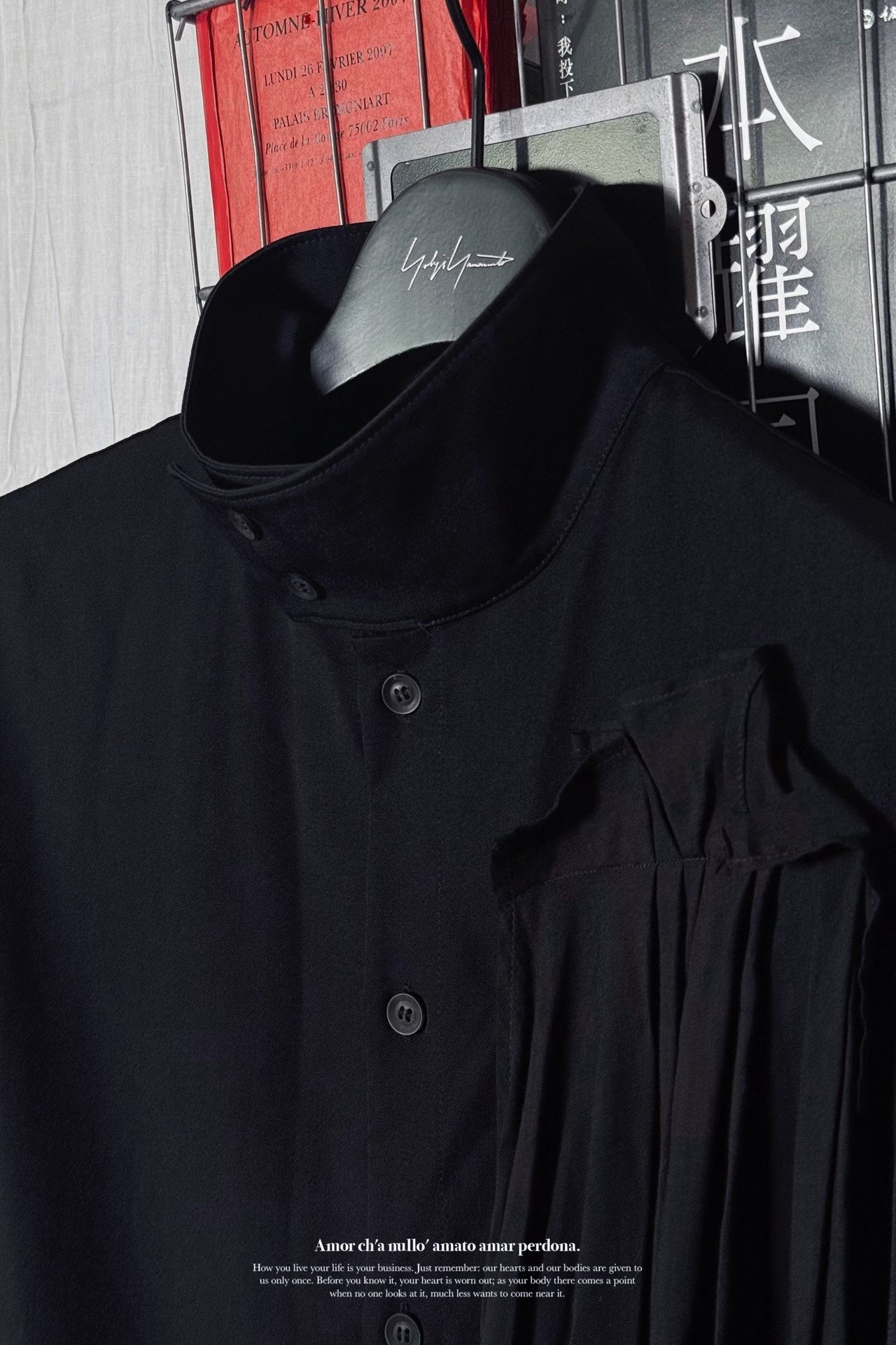 Yohji Yamamoto 20AW Gaba Shawl Shirt — back