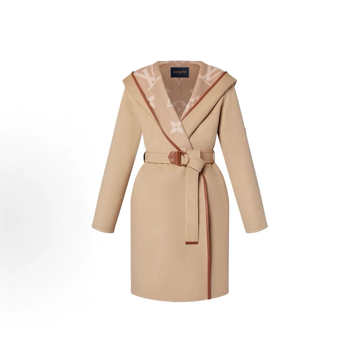 Louis Vuitton Beige Hooded Coat
