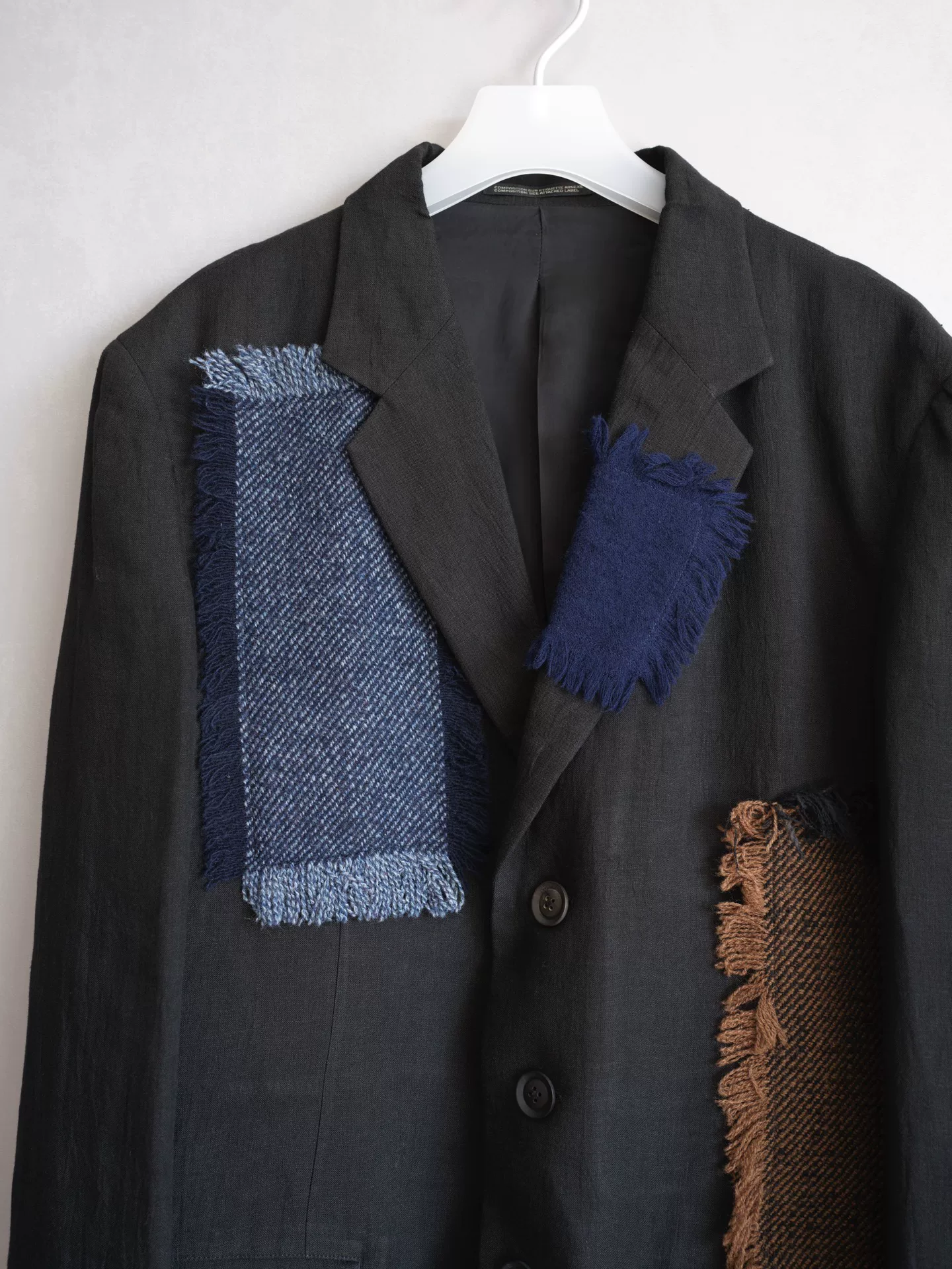 Yohji Yamamoto 23SS Patch Pleated Tail Jacket — detail