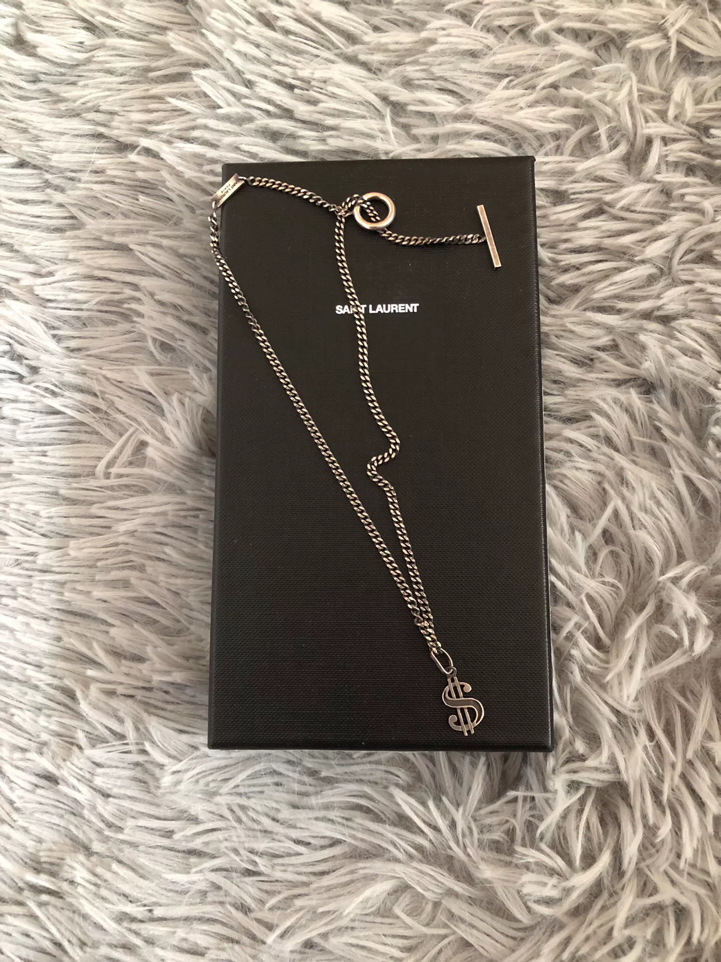 Saint Laurent 16SS Silver Music Note Necklace