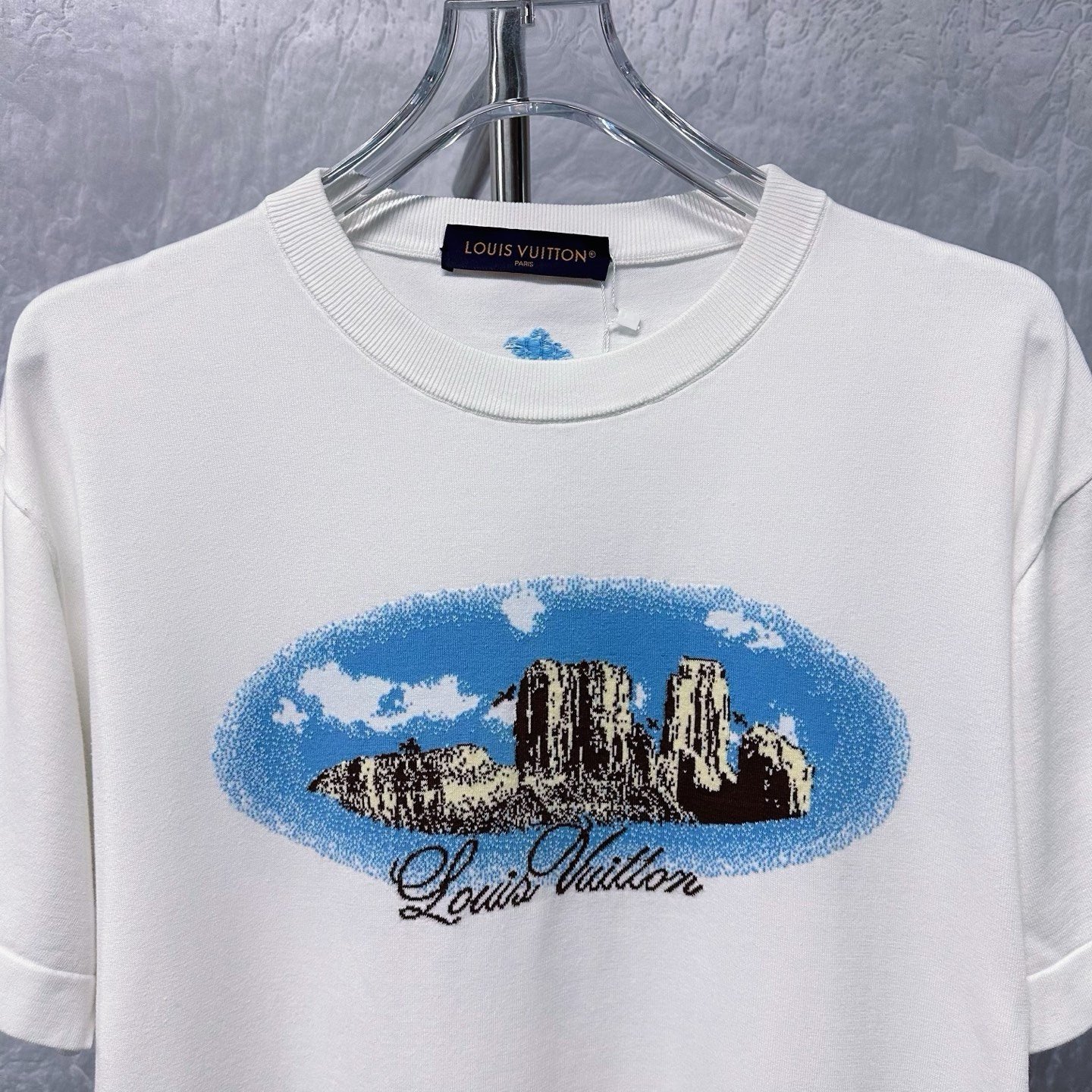 Louis Vuitton FW24 Landscape Embroidered Knit Tee — front