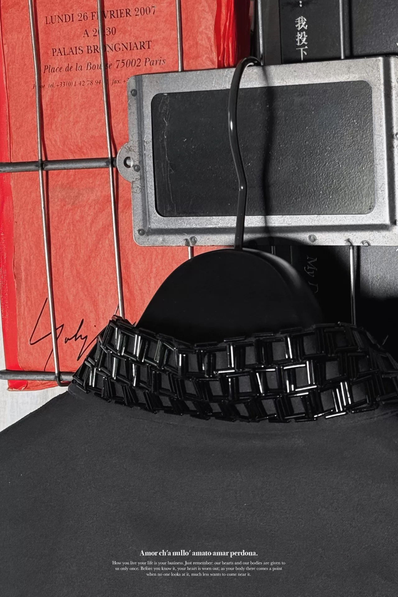 Yohji Yamamoto 00AW Hand-Beaded Shirt — label