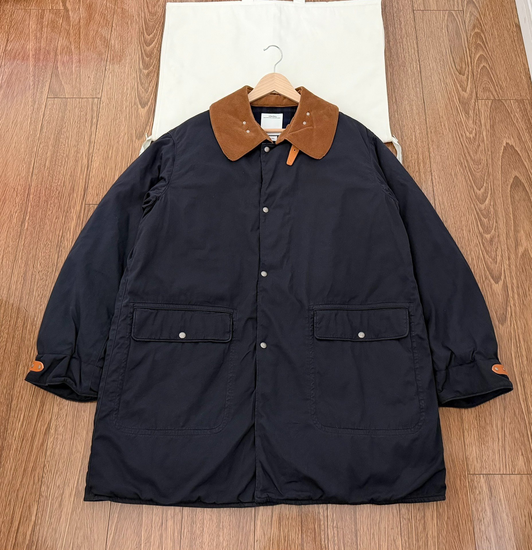 Visvim Black Kite Casual Workwear Coat — detail