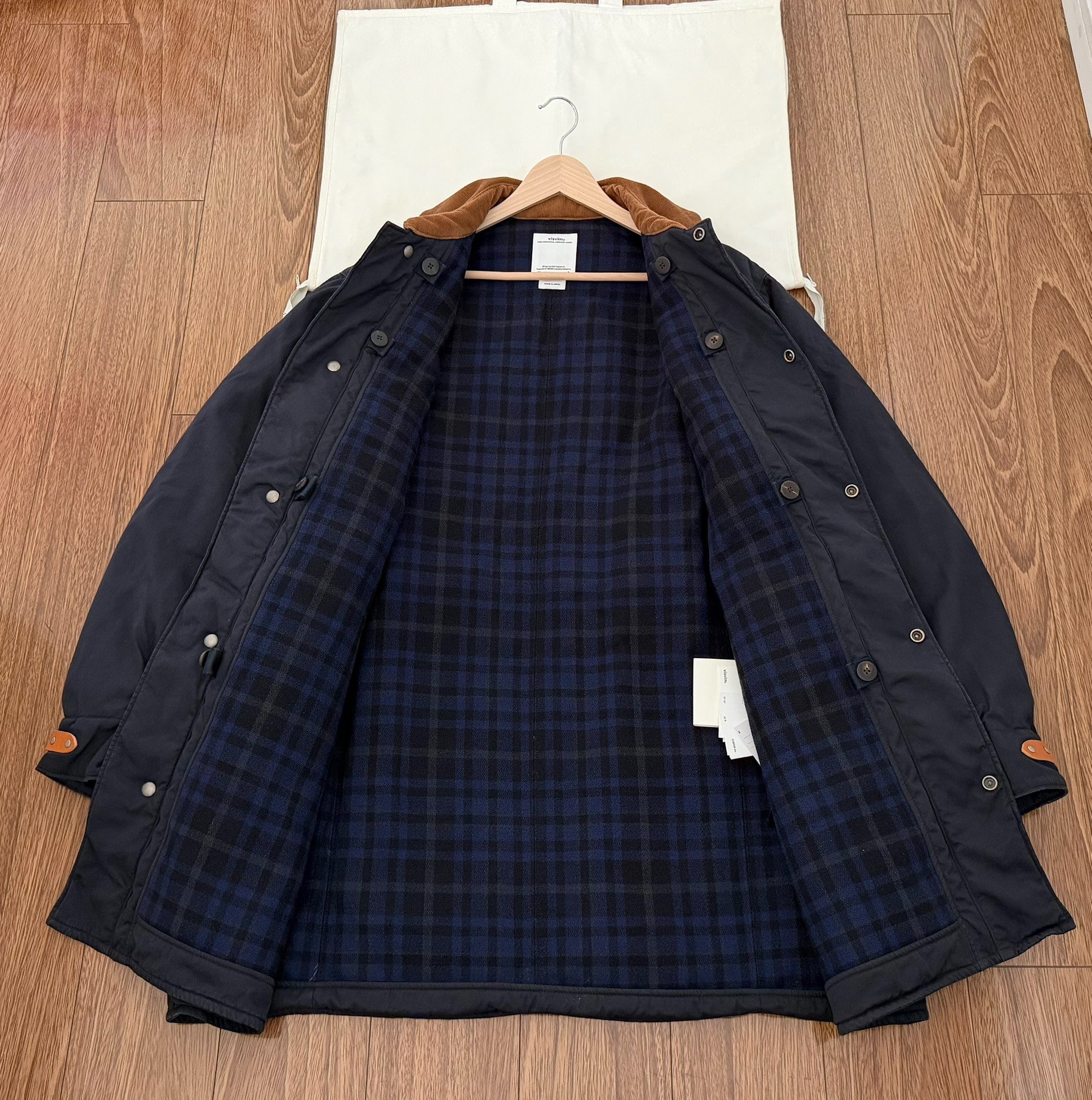Visvim Black Kite Casual Workwear Coat — front