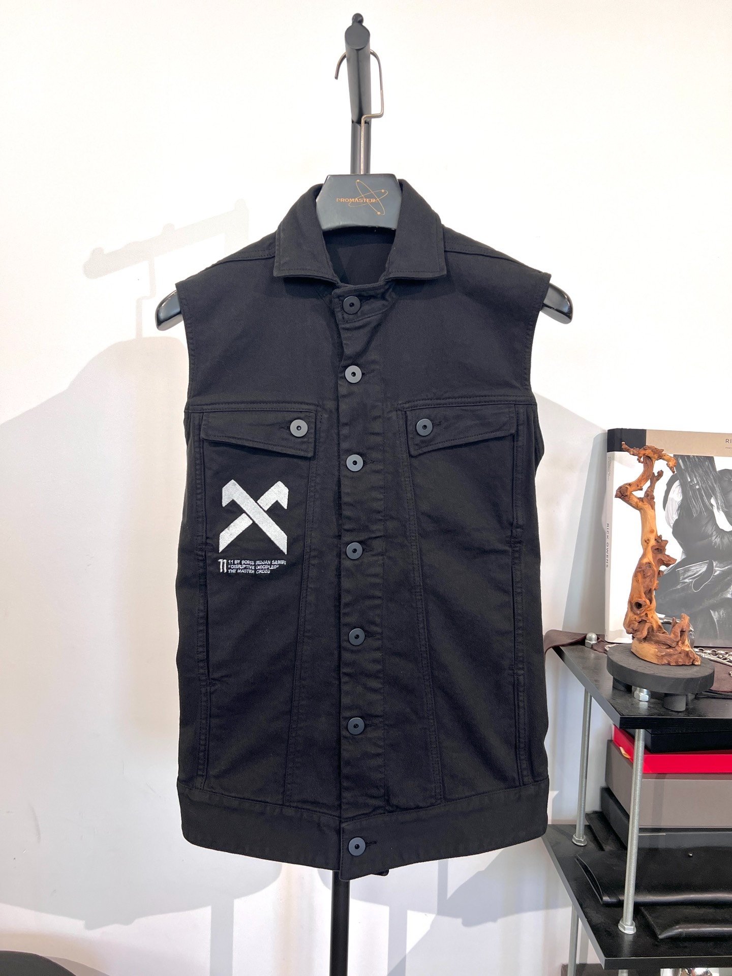 Boris Bidjan Saberi Silver Arrow Black Vest — front