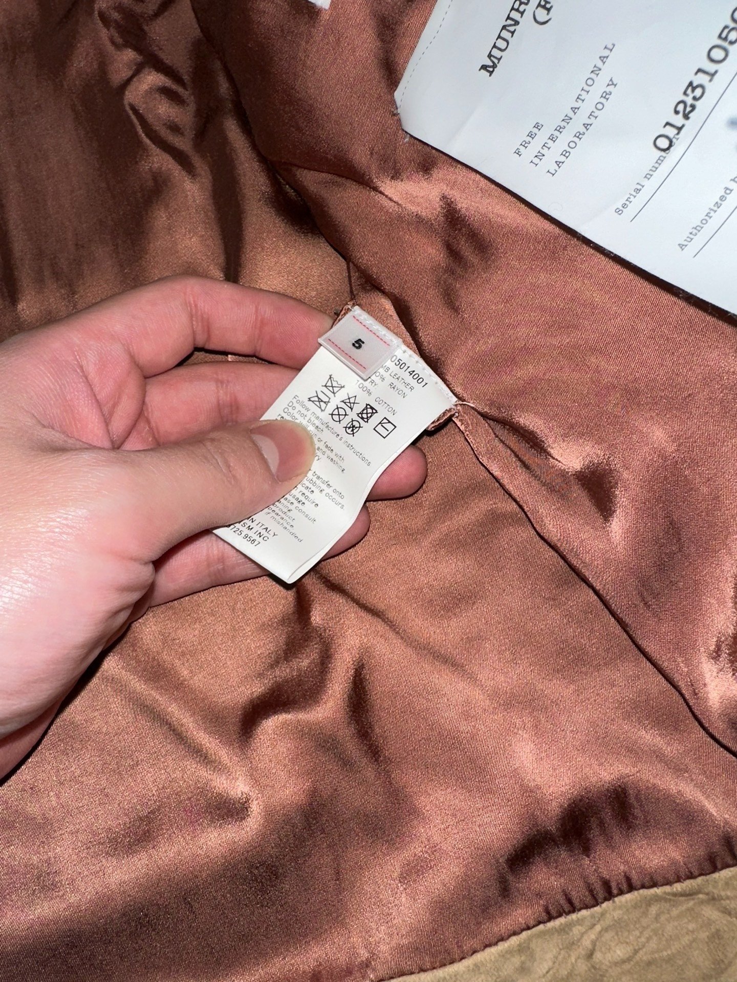 visvim munro sheepskin leather jacket — label