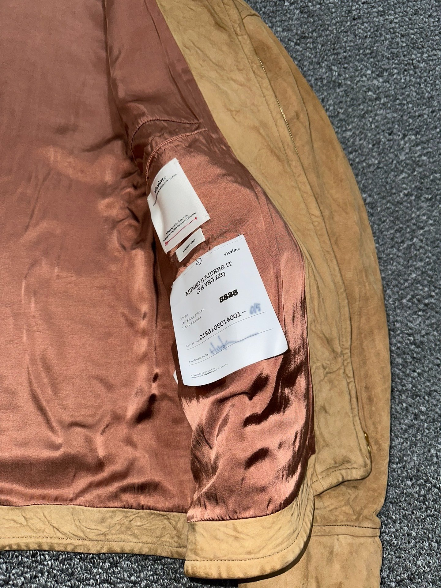 visvim munro sheepskin leather jacket — back