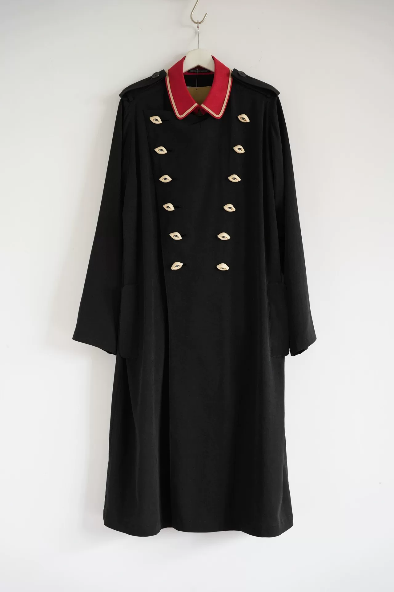 Yohji Yamamoto 21SS Red Collar Napoleon Coat — front