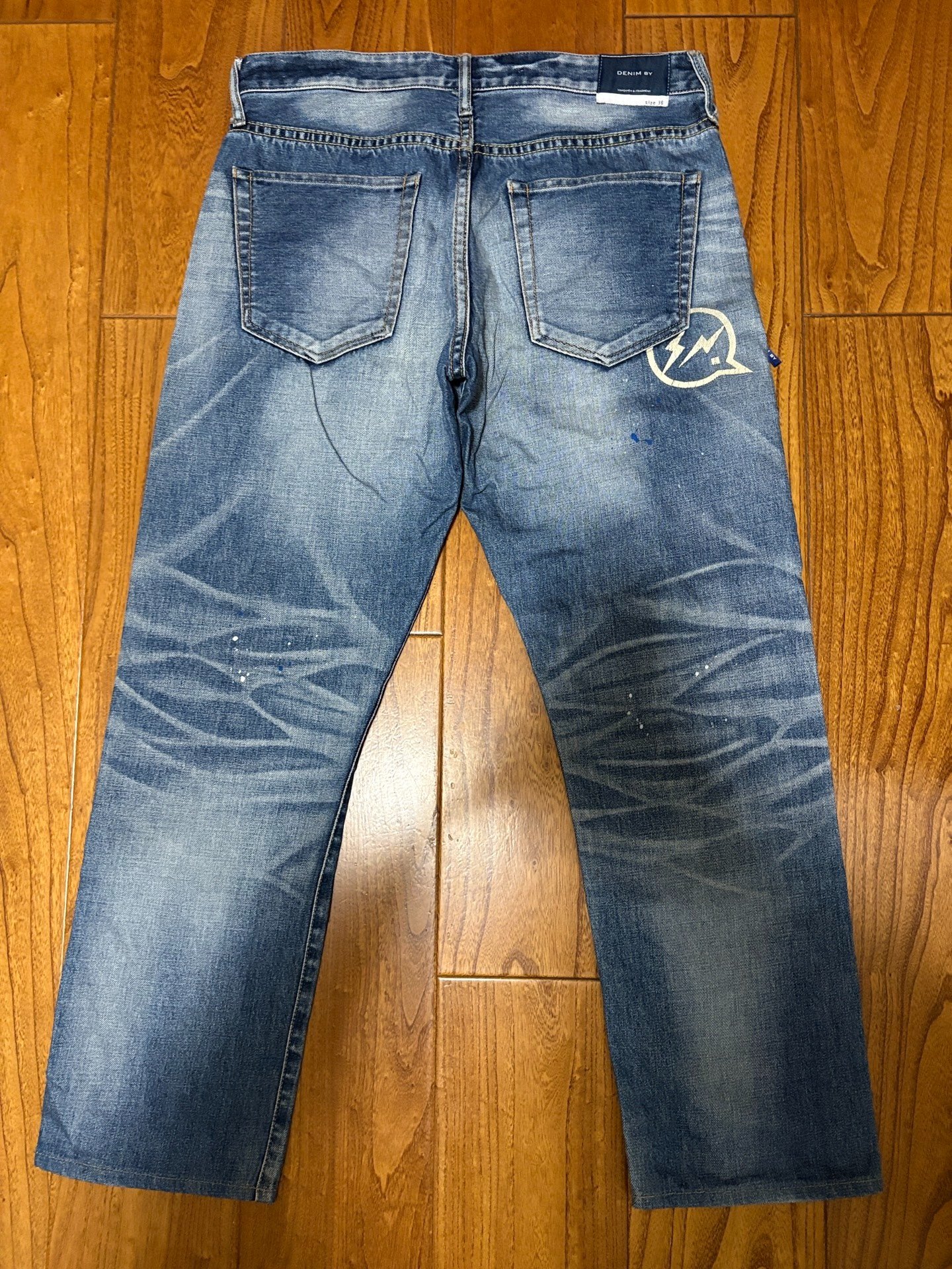 Denim by Vanquish & Fragment Washed Lightning Jeans — front