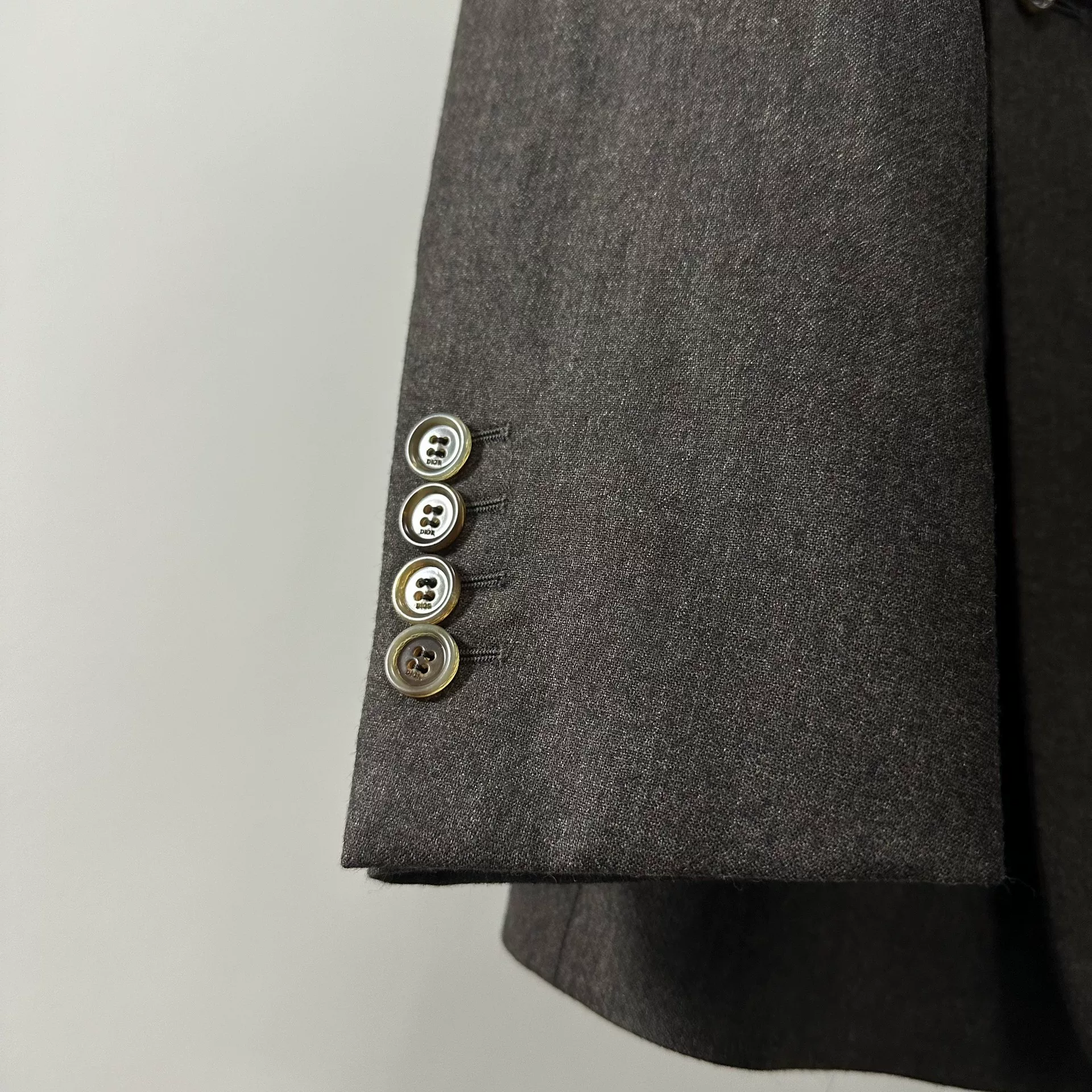 Dior Wool Asymmetrical Button Suit — detail