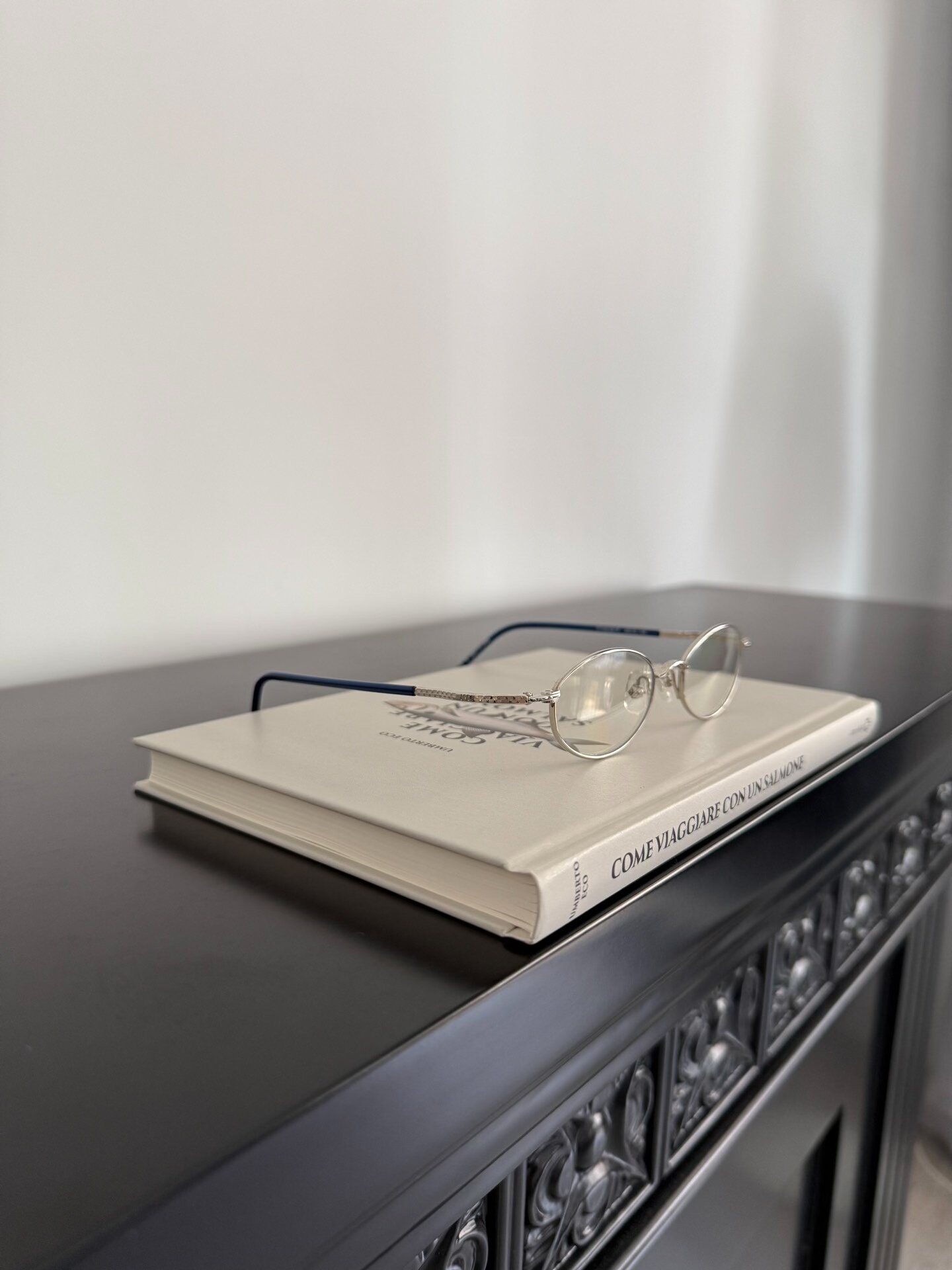 Jean Paul Gaultier Silver Oval Plain Glasses — back