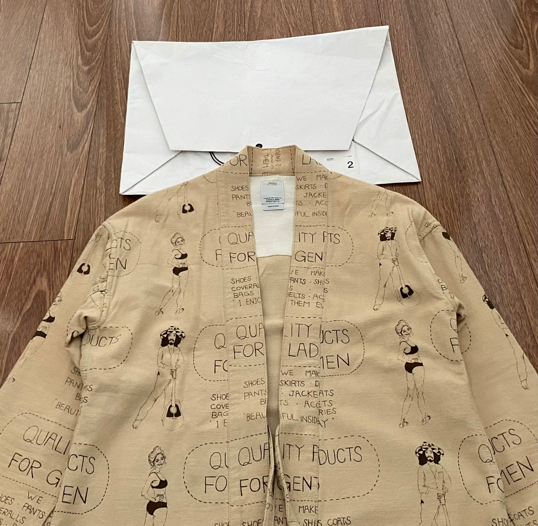 VISVIM LHAMO Flannel Printed Robe Jacket — detail