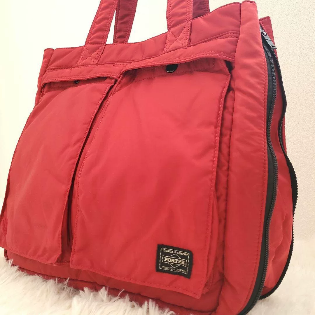 Porter x Gundam STRICT-G Red Tote Bag — front