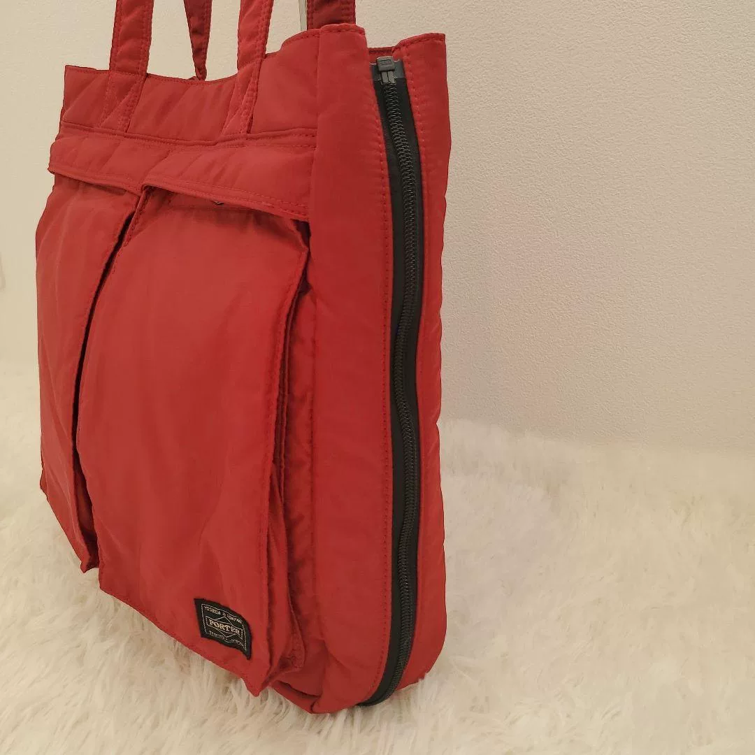 Porter x Gundam STRICT-G Red Tote Bag — label