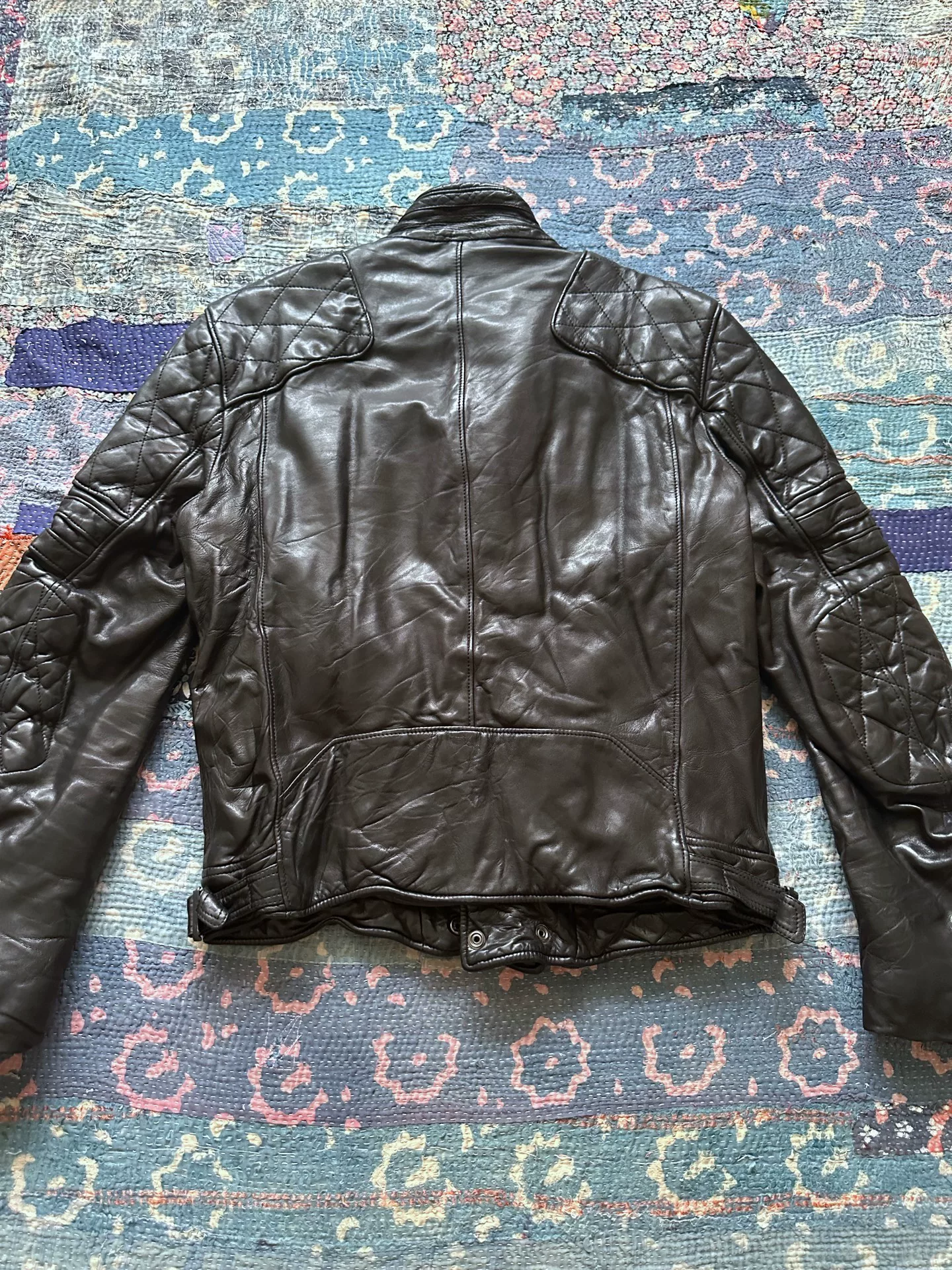 Ralph Lauren Black Label Leather Motorcycle Jacket — front