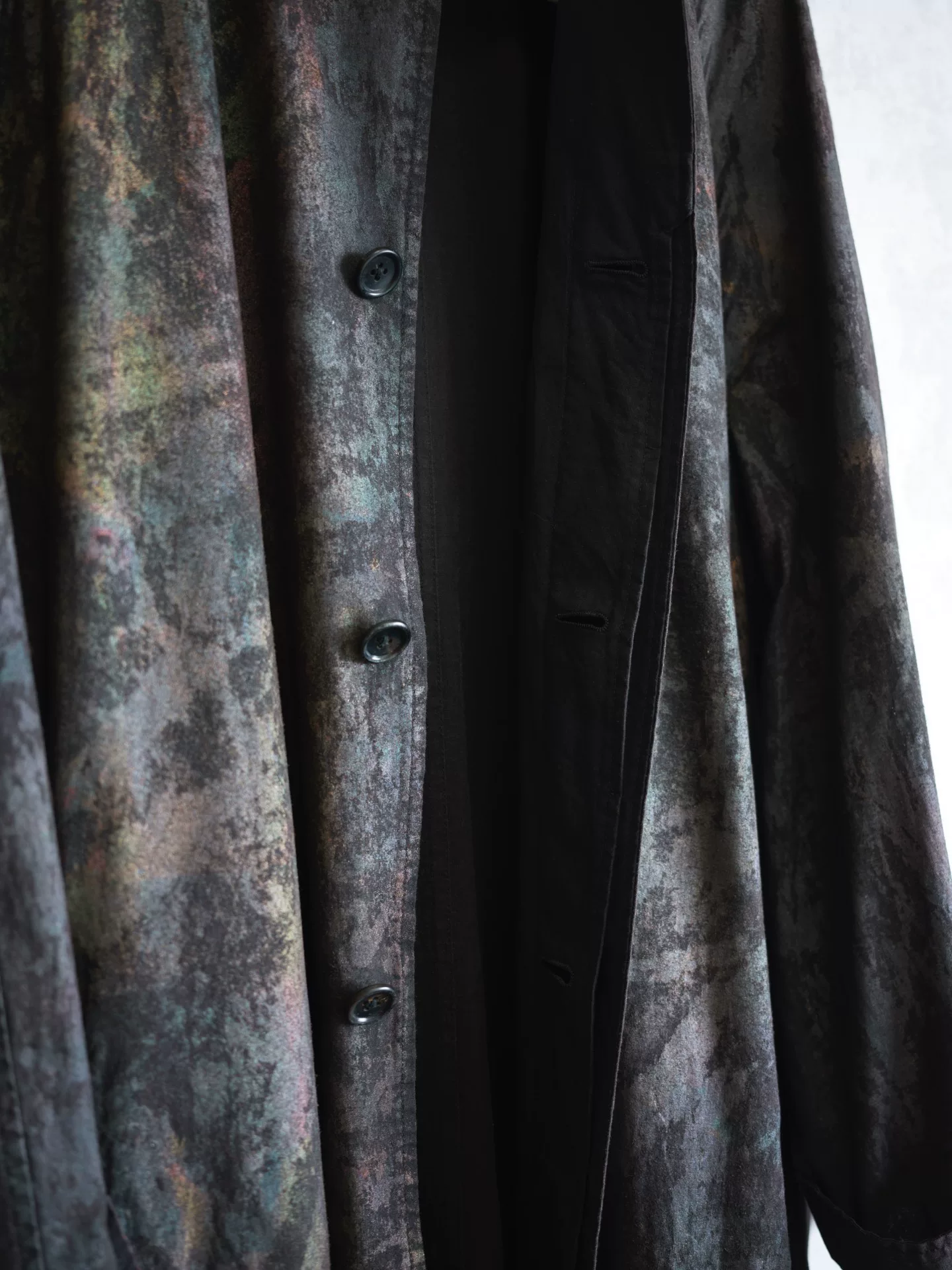 Yohji Yamamoto 80SS Painted Hidden Button Coat — back