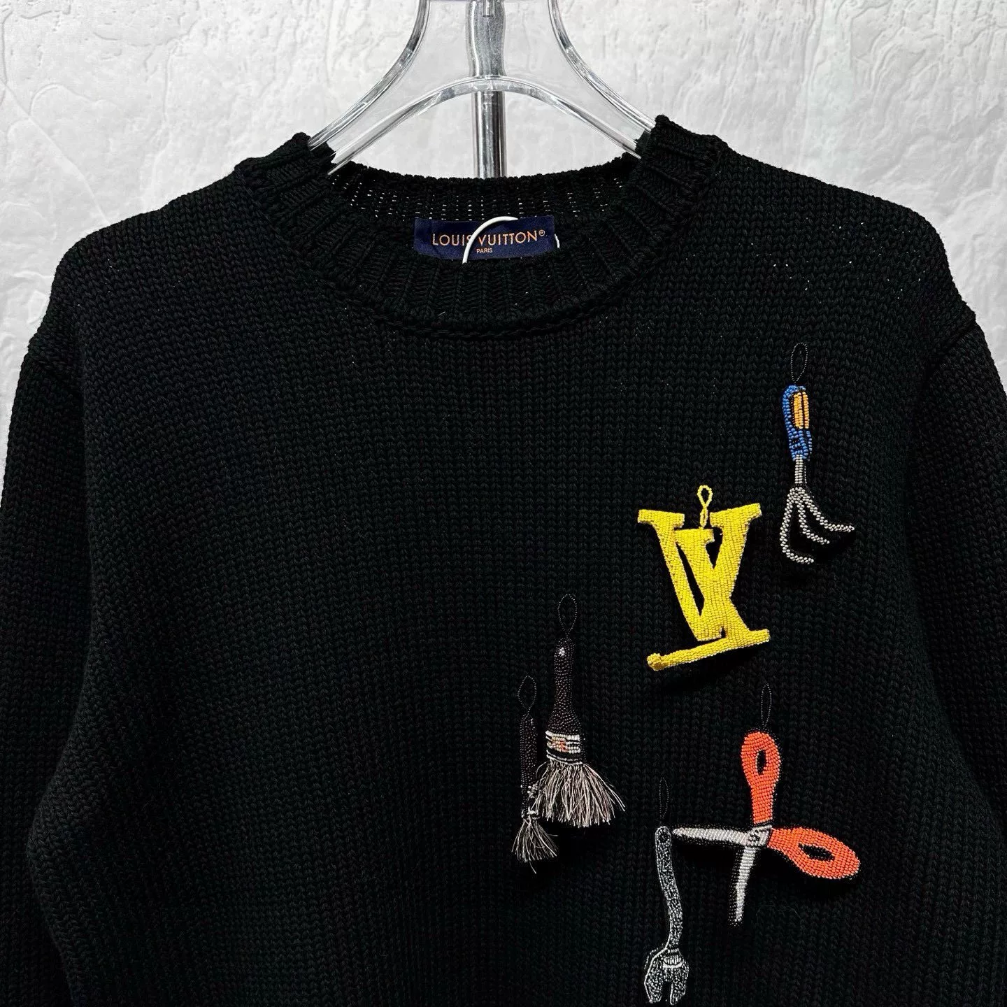 Louis Vuitton LV Beaded Logo Knit Sweater — front
