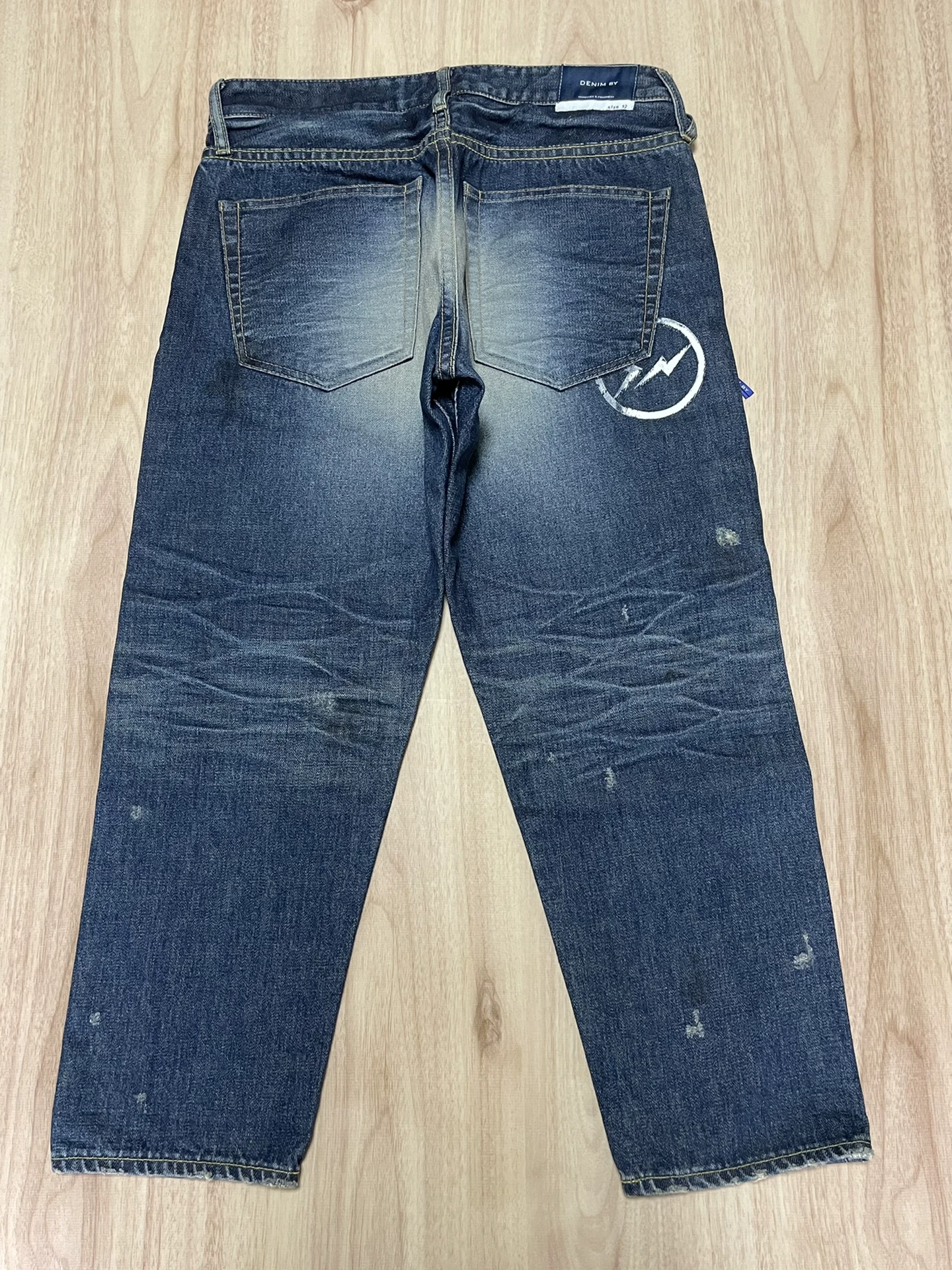 Vanquish Fragment Hiroshi Fujiwara Lightning Washed Jeans — front