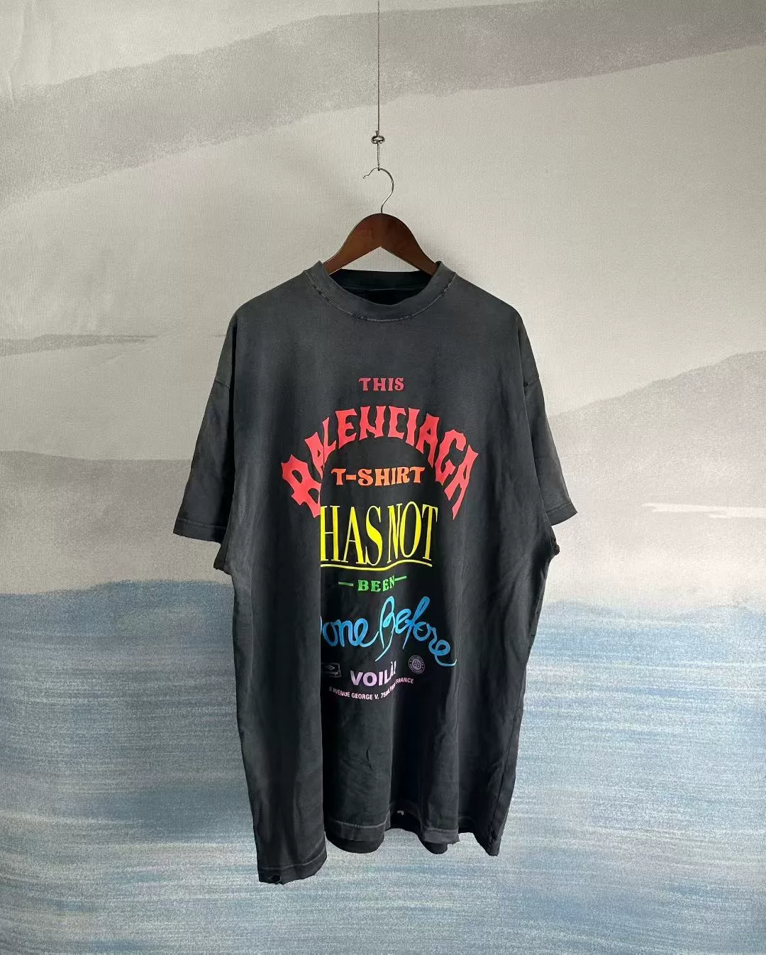 Balenciaga Colorful Logo Black Short-Sleeve T-Shirt