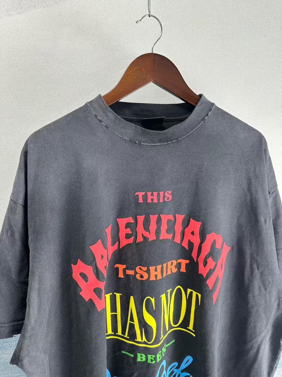 Balenciaga Colorful Logo Black Short-Sleeve T-Shirt — front