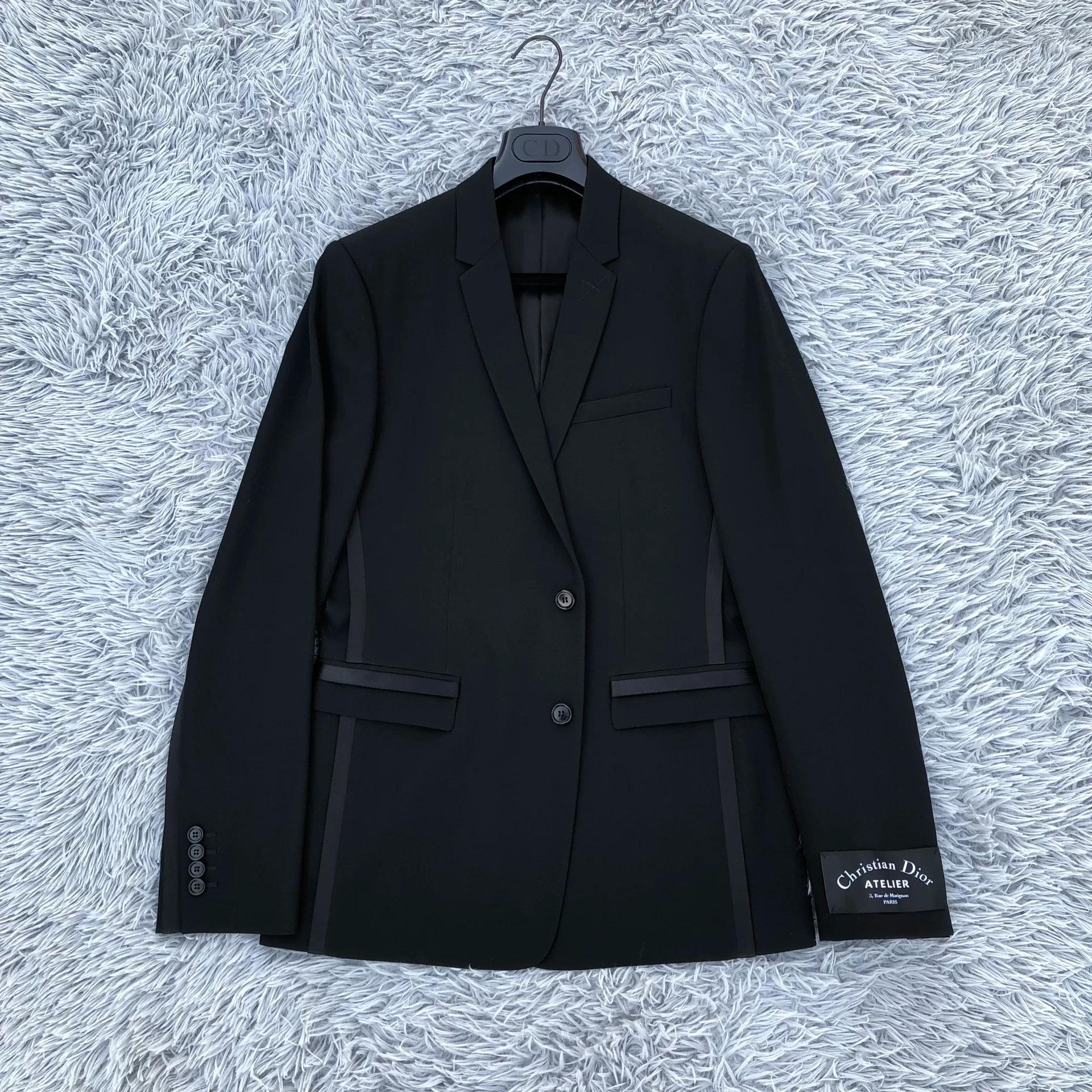 Dior Homme 18FW Black Leather Patch Suit