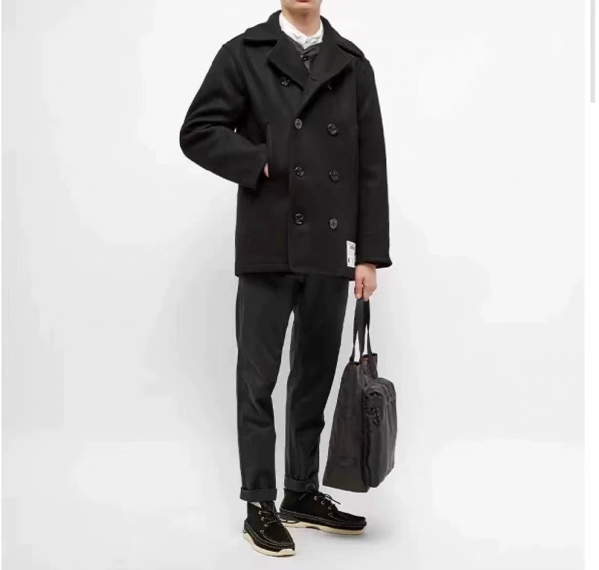 NEIGHBORHOOD Wool Pea Coat — front